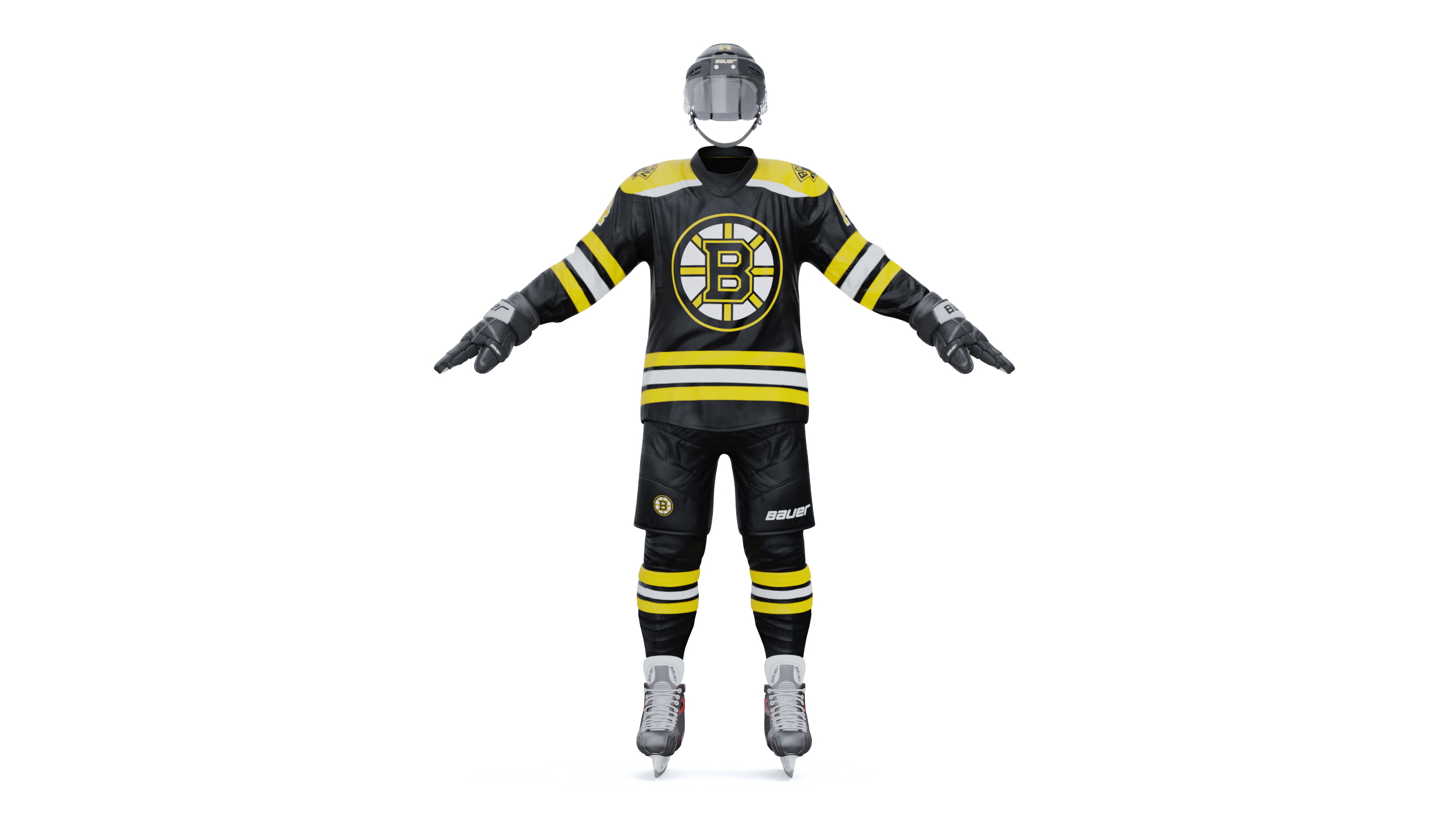 3D Hockey Uniform Boston Bruins model