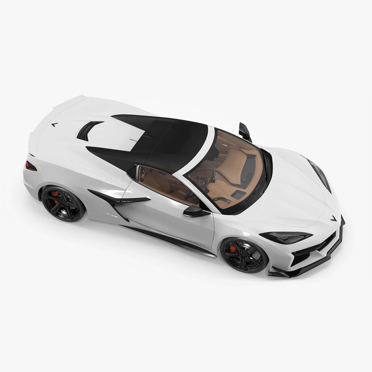White 2023 Chevrolet Corvette Z06 Rigged for Maya 3D model