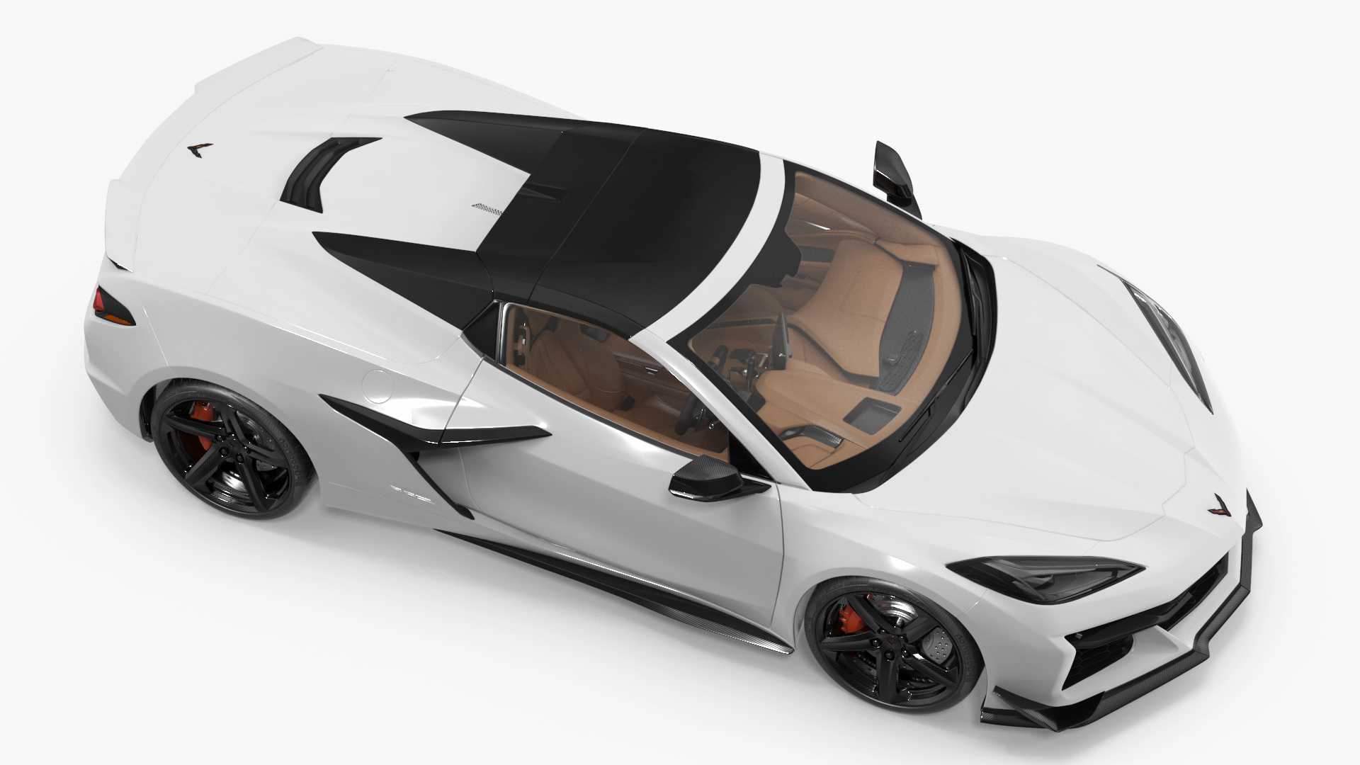 White 2023 Chevrolet Corvette Z06 Rigged for Maya 3D model