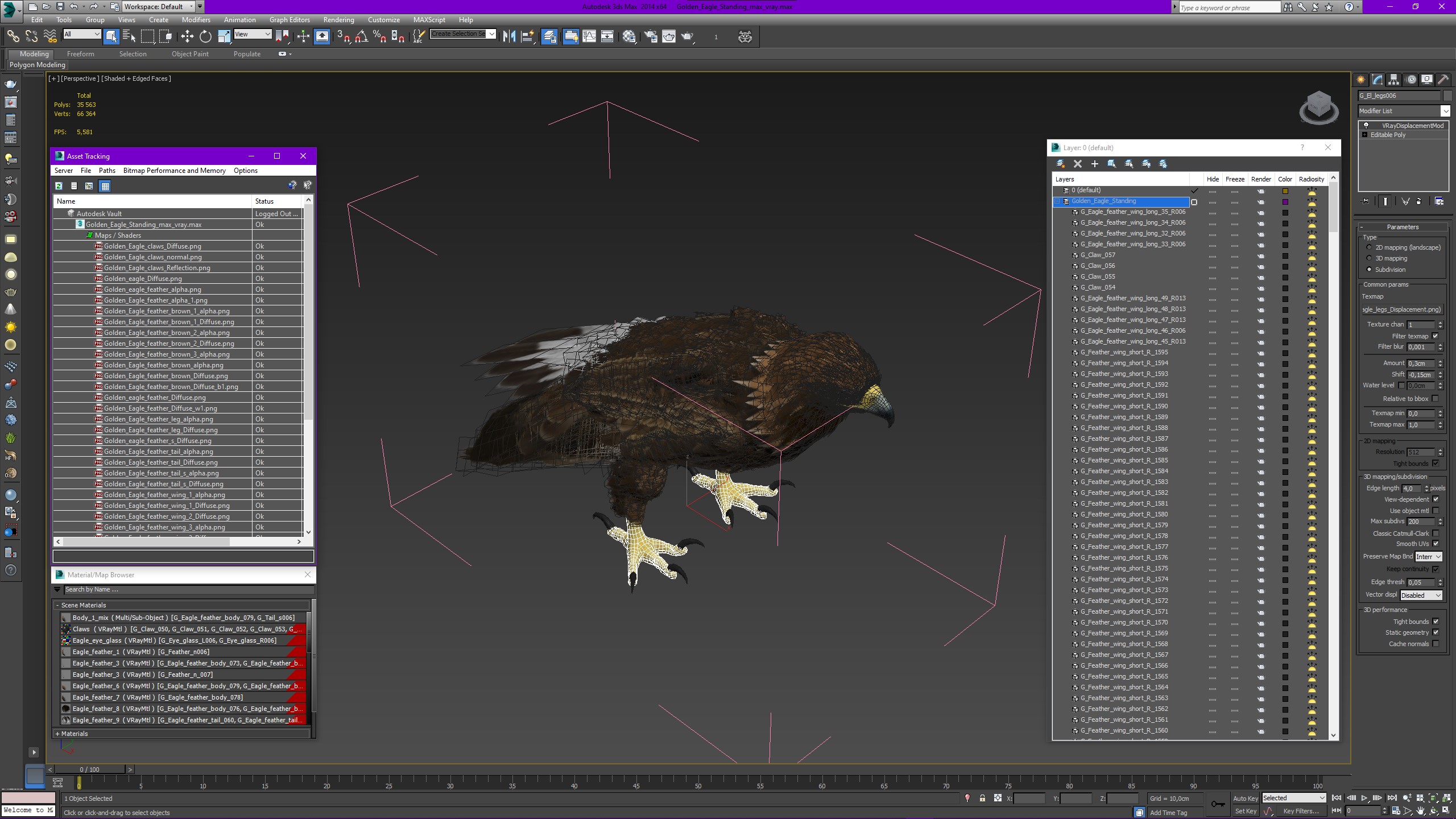 3D Golden Eagle Standing