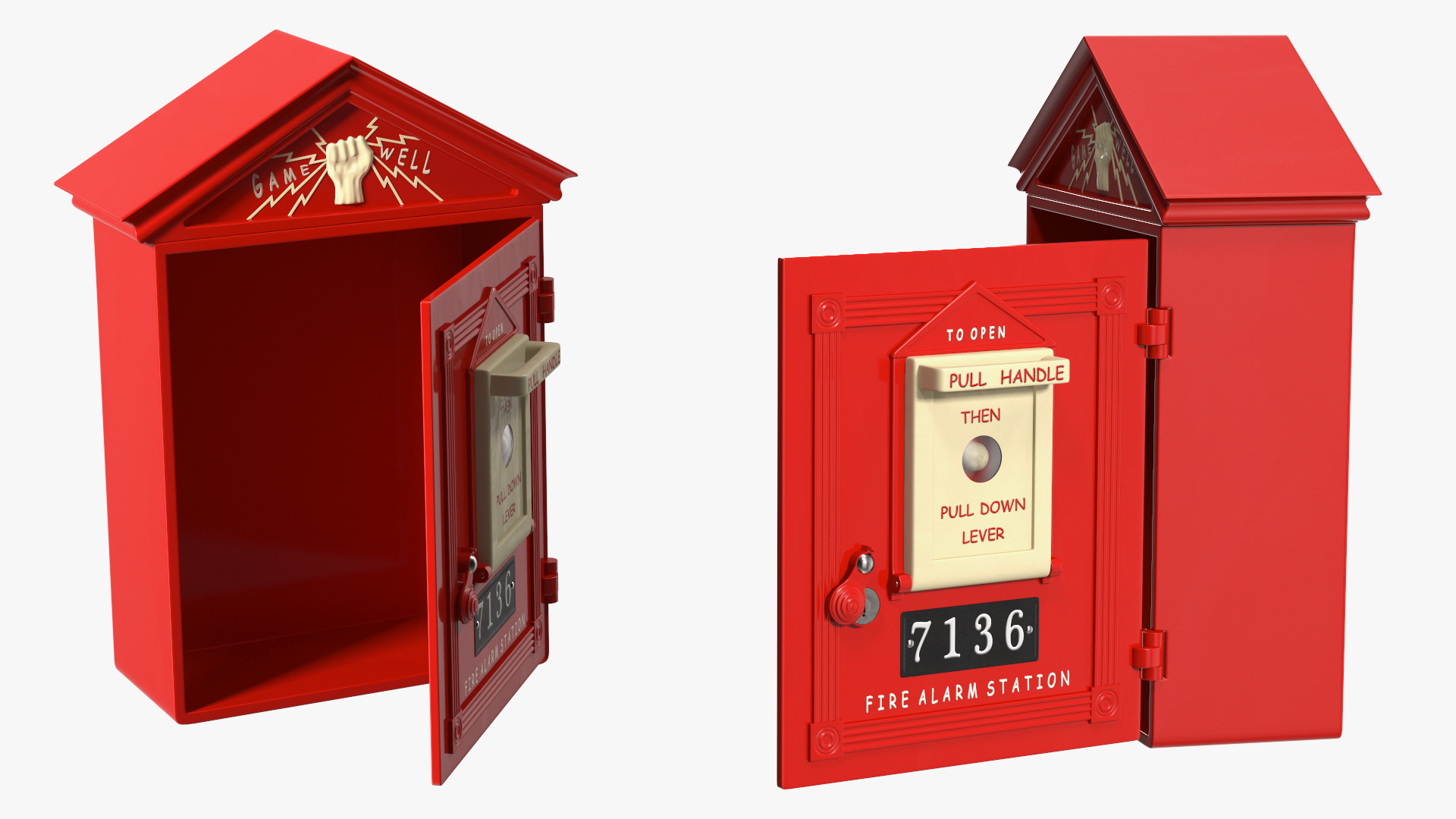 3D model Vintage Gamewell Fire Alarm Station