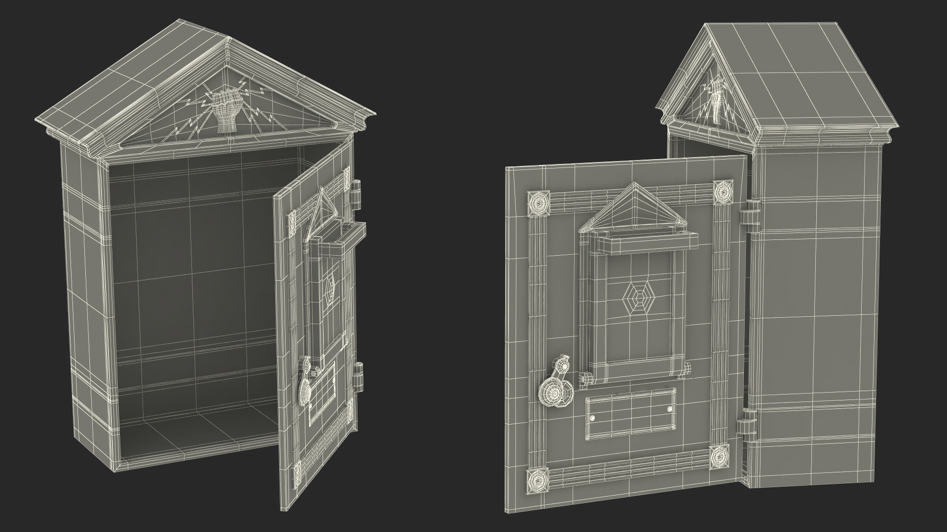3D model Vintage Gamewell Fire Alarm Station