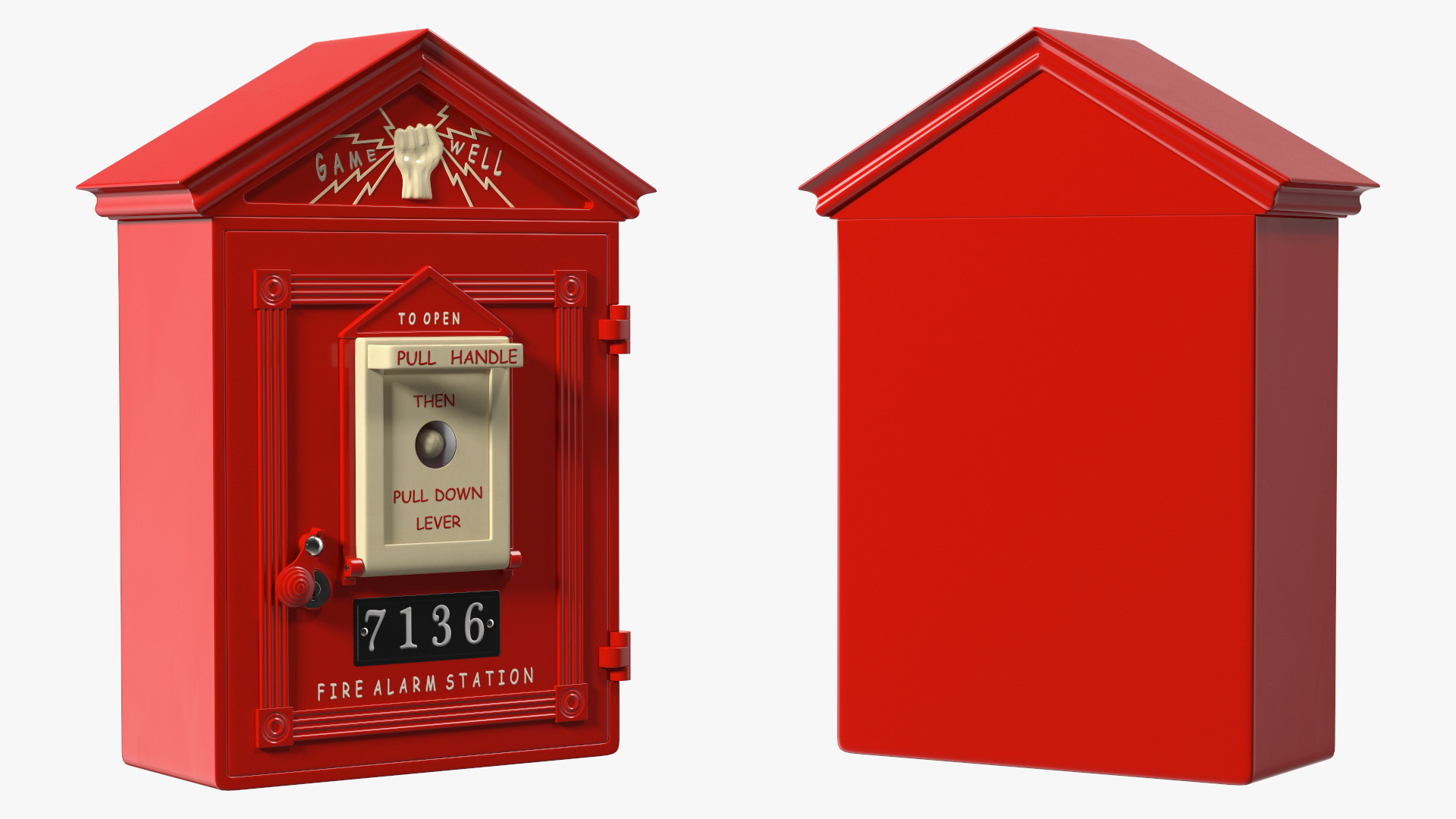 3D model Vintage Gamewell Fire Alarm Station