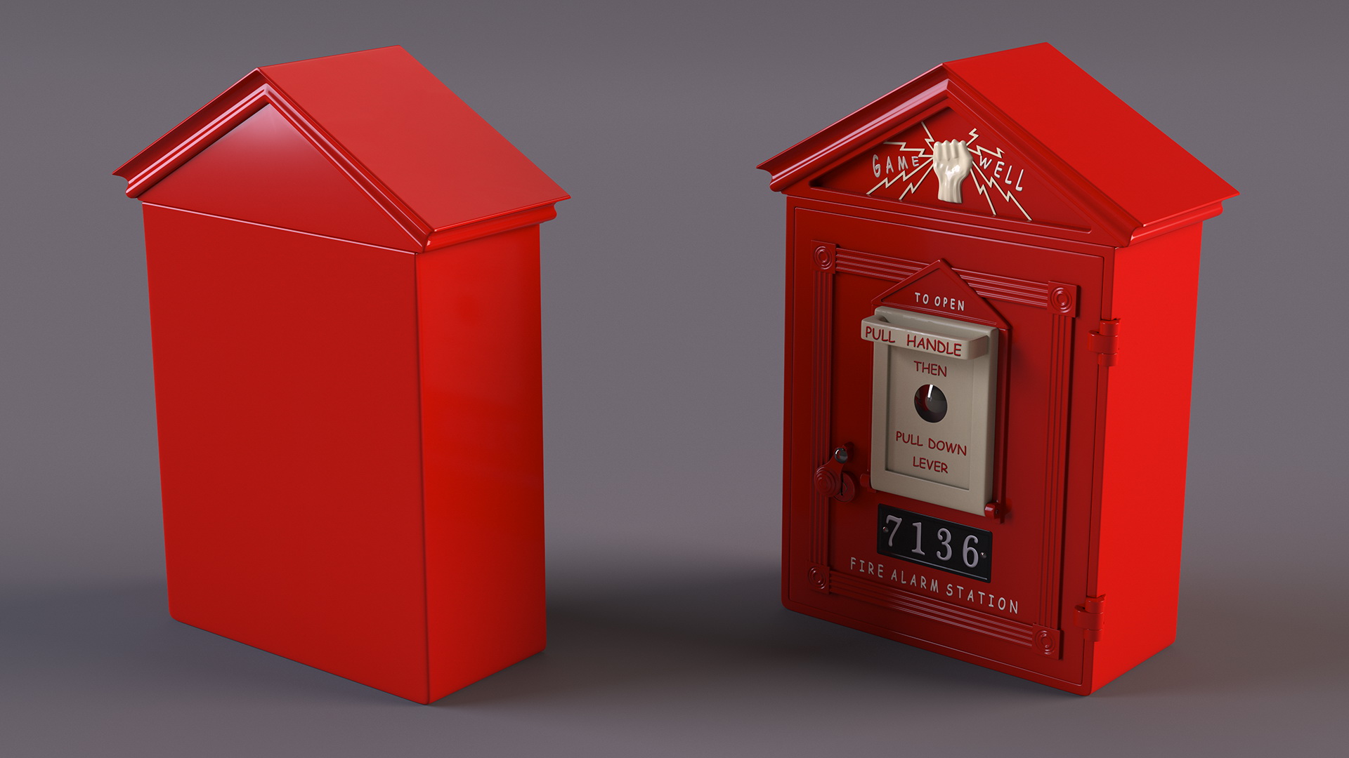 3D model Vintage Gamewell Fire Alarm Station
