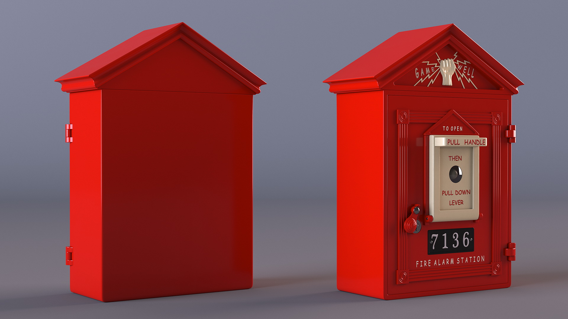 3D model Vintage Gamewell Fire Alarm Station