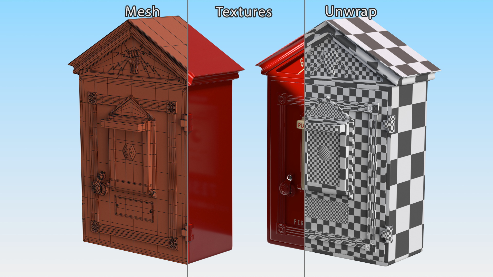 3D model Vintage Gamewell Fire Alarm Station
