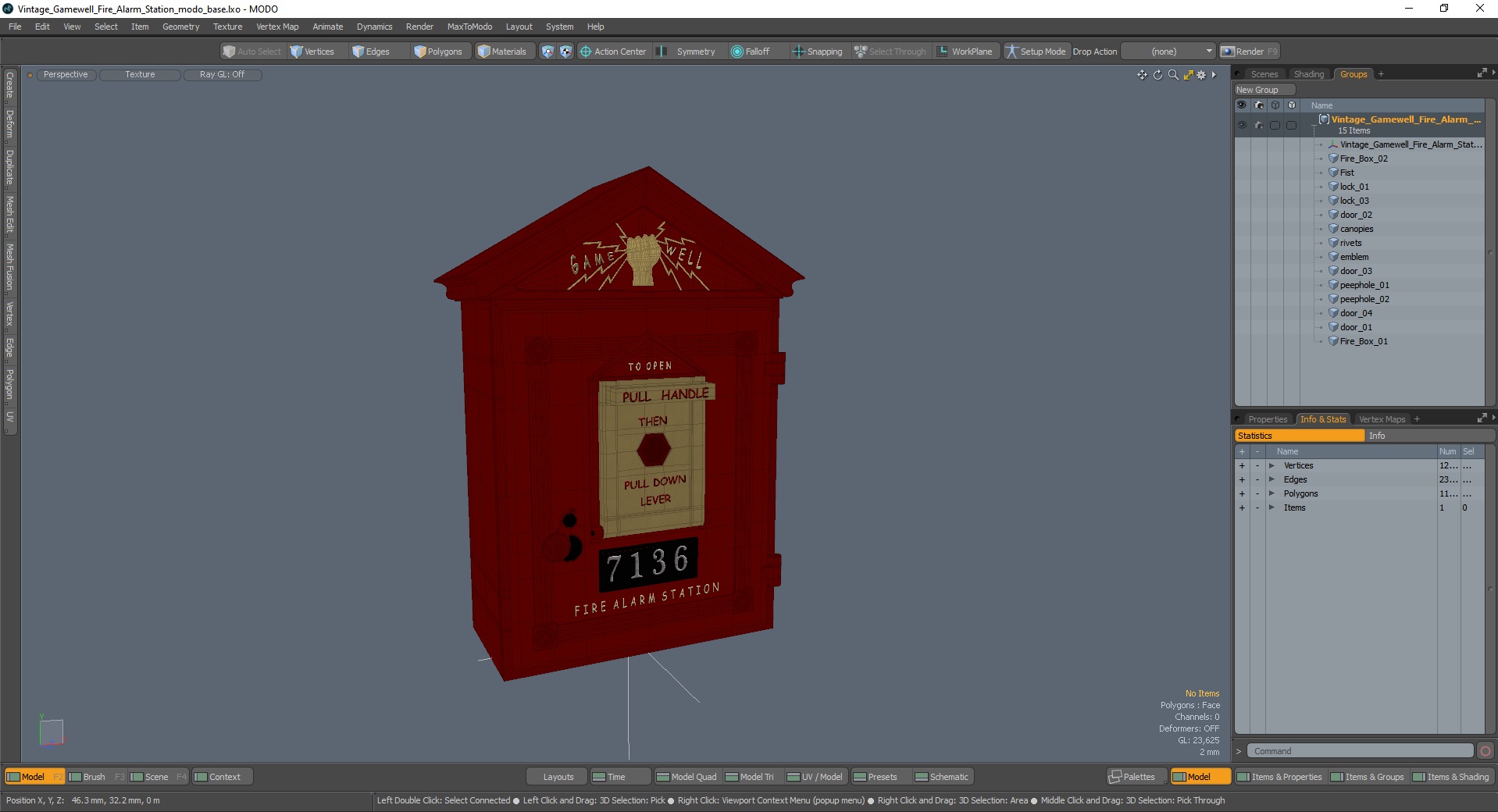 3D model Vintage Gamewell Fire Alarm Station