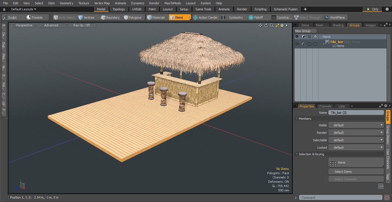 3D model Tiki Bar