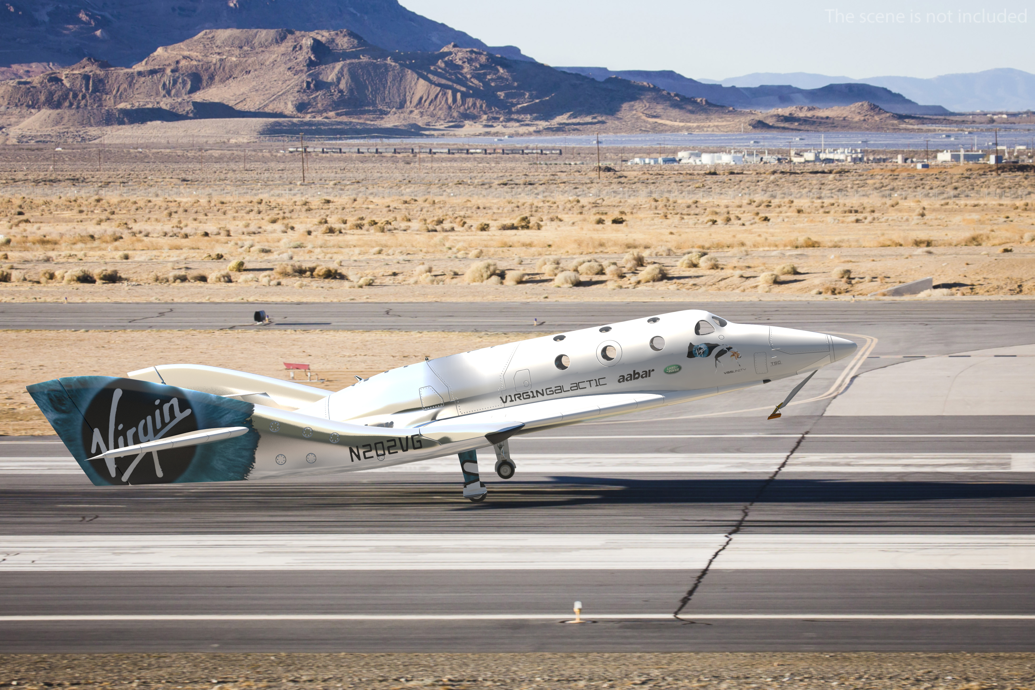 3D model VSS Unity Virgin Suborbital Spaceplane Rigged