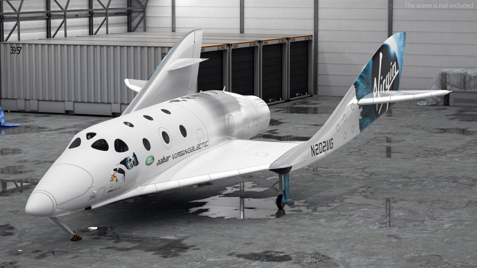 3D model VSS Unity Virgin Suborbital Spaceplane Rigged