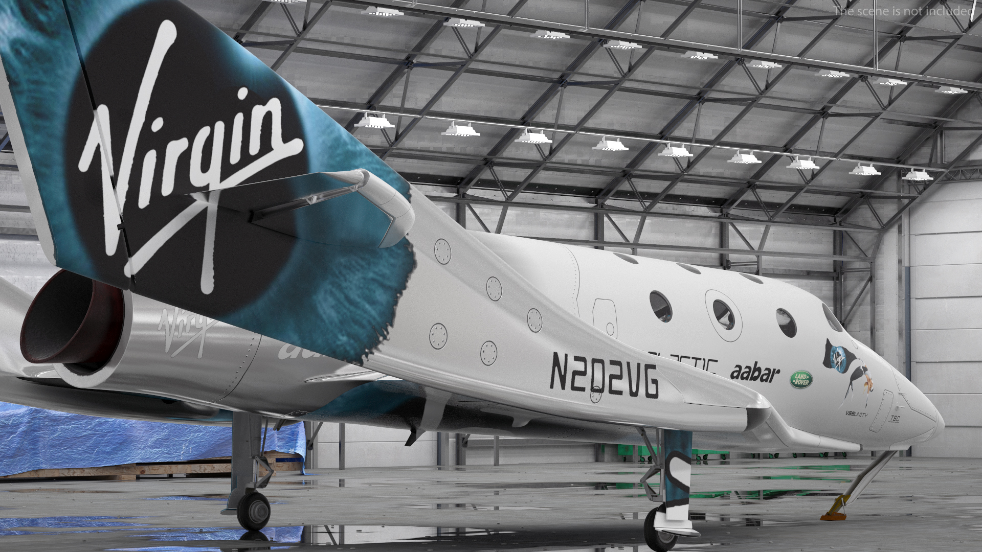 3D model VSS Unity Virgin Suborbital Spaceplane Rigged
