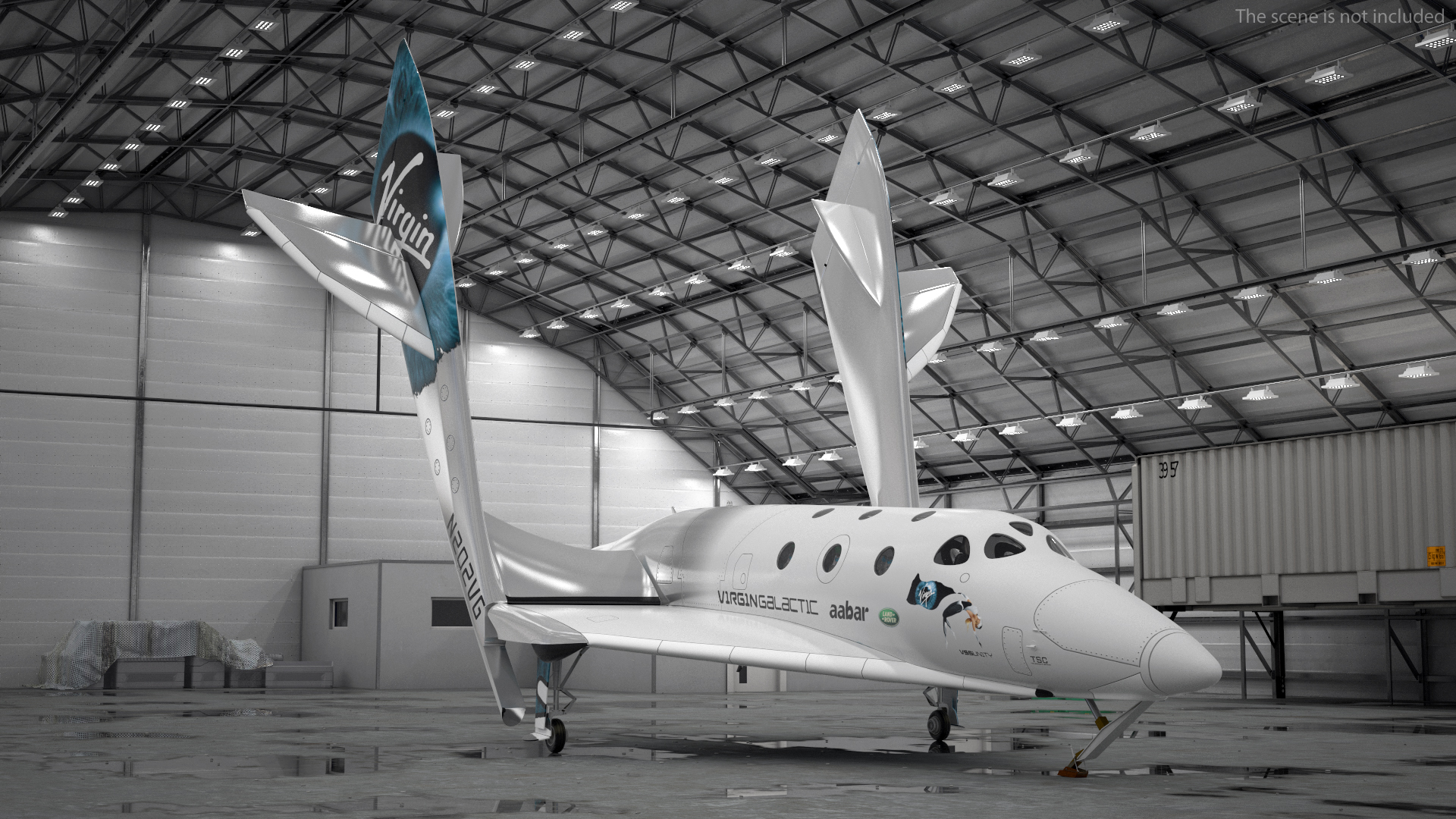 3D model VSS Unity Virgin Suborbital Spaceplane Rigged