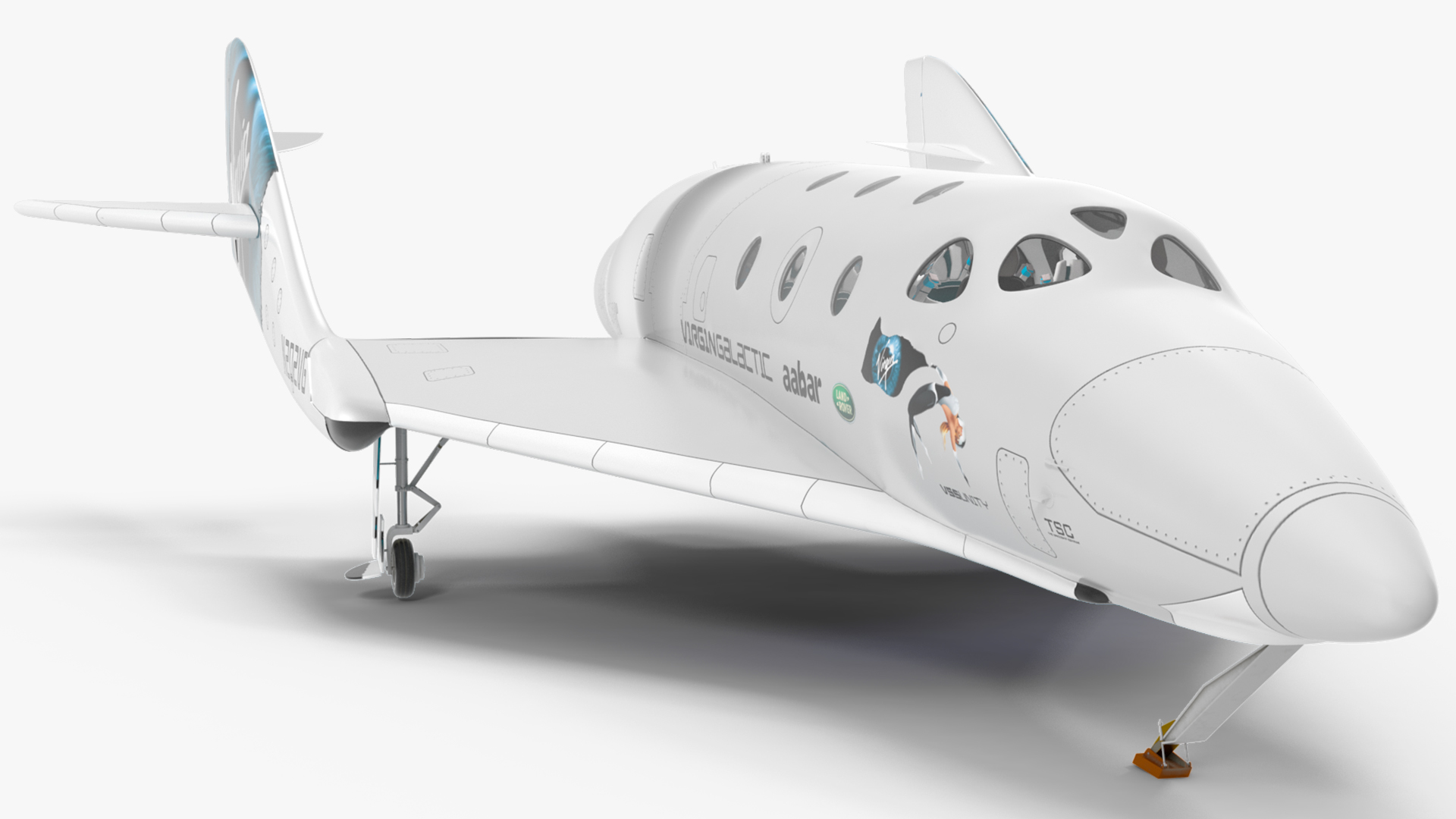 3D model VSS Unity Virgin Suborbital Spaceplane Rigged