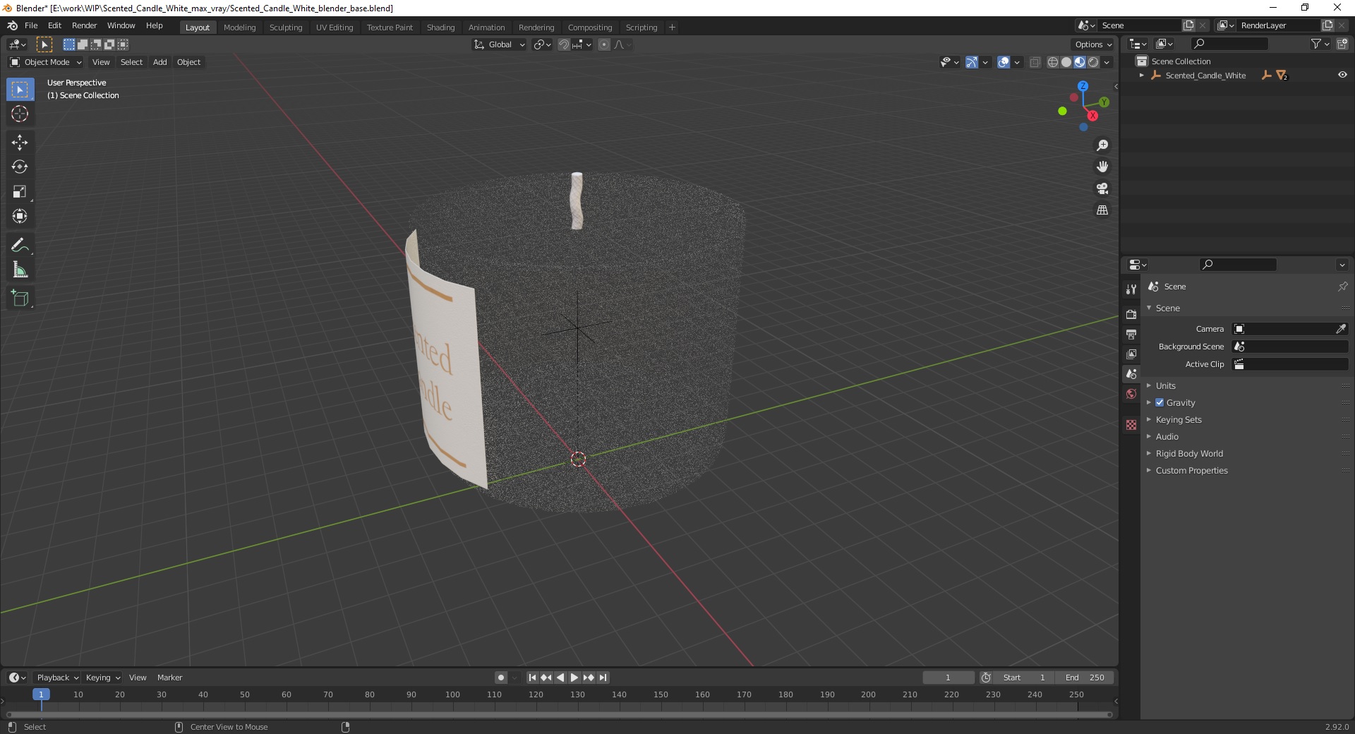 3D model Scented Candle White