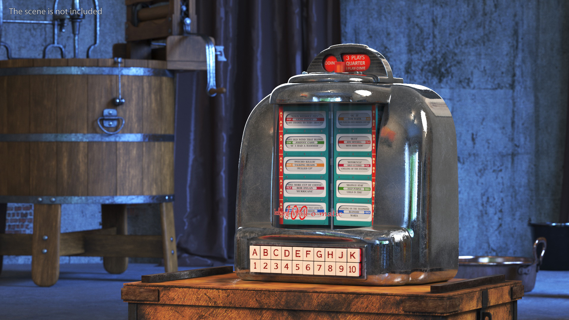 Vintage Tabletop Jukebox Seeburg Off State 3D