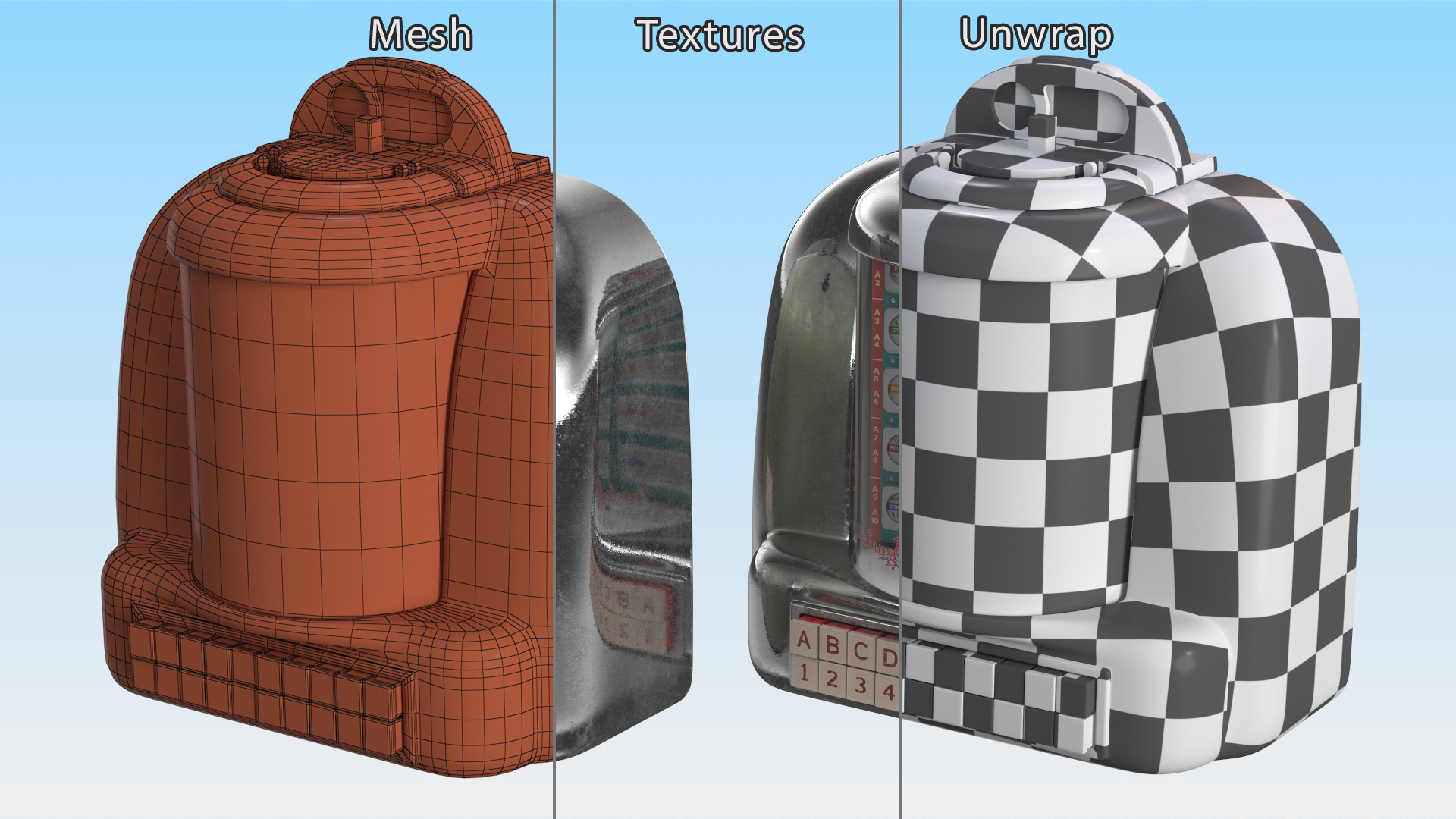 Vintage Tabletop Jukebox Seeburg Off State 3D