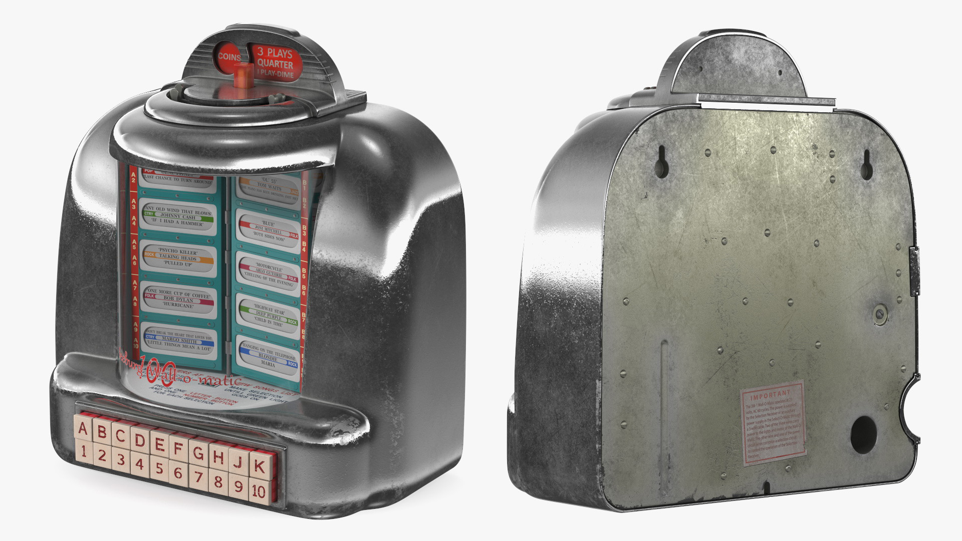 Vintage Tabletop Jukebox Seeburg Off State 3D