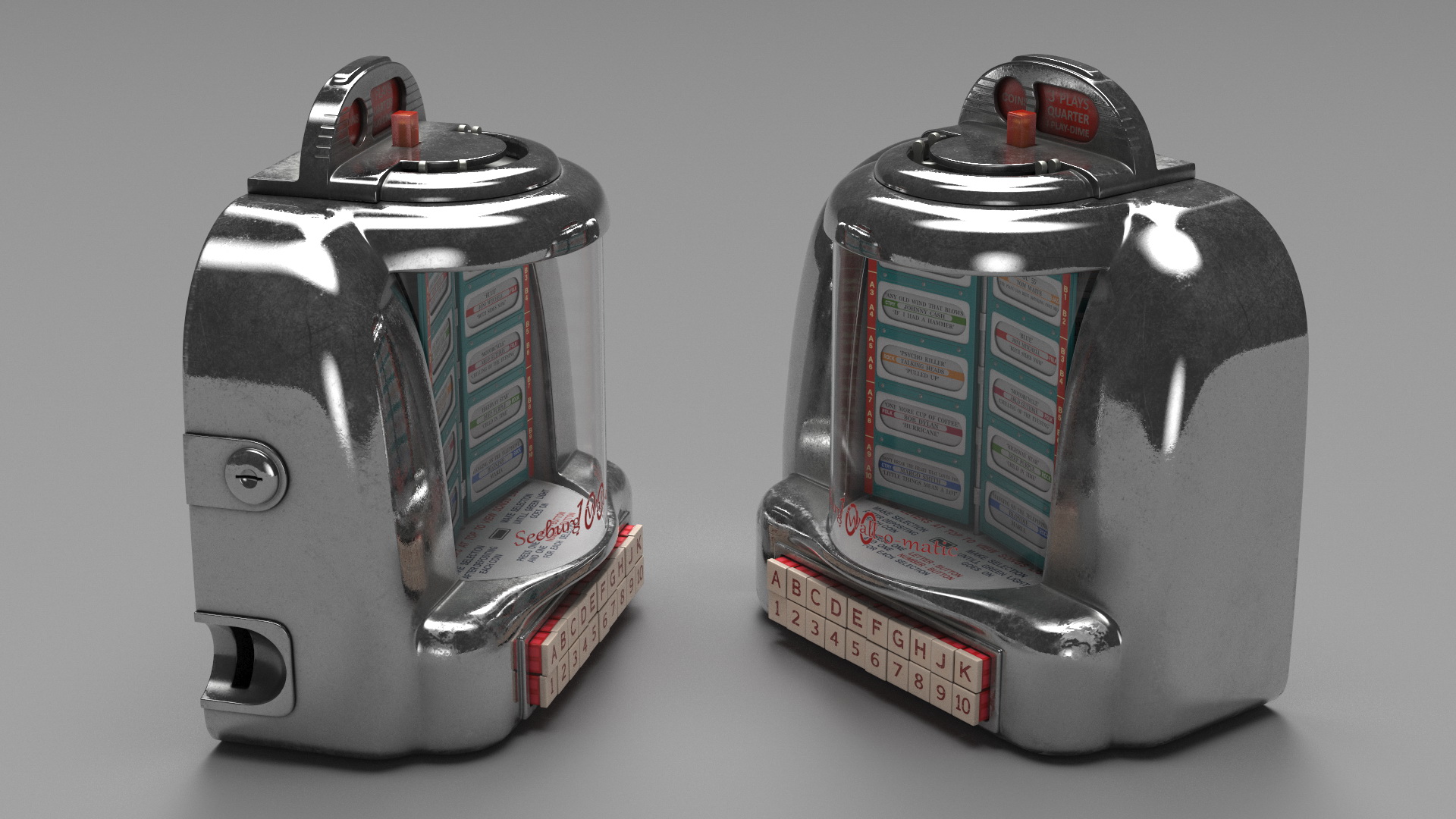 Vintage Tabletop Jukebox Seeburg Off State 3D