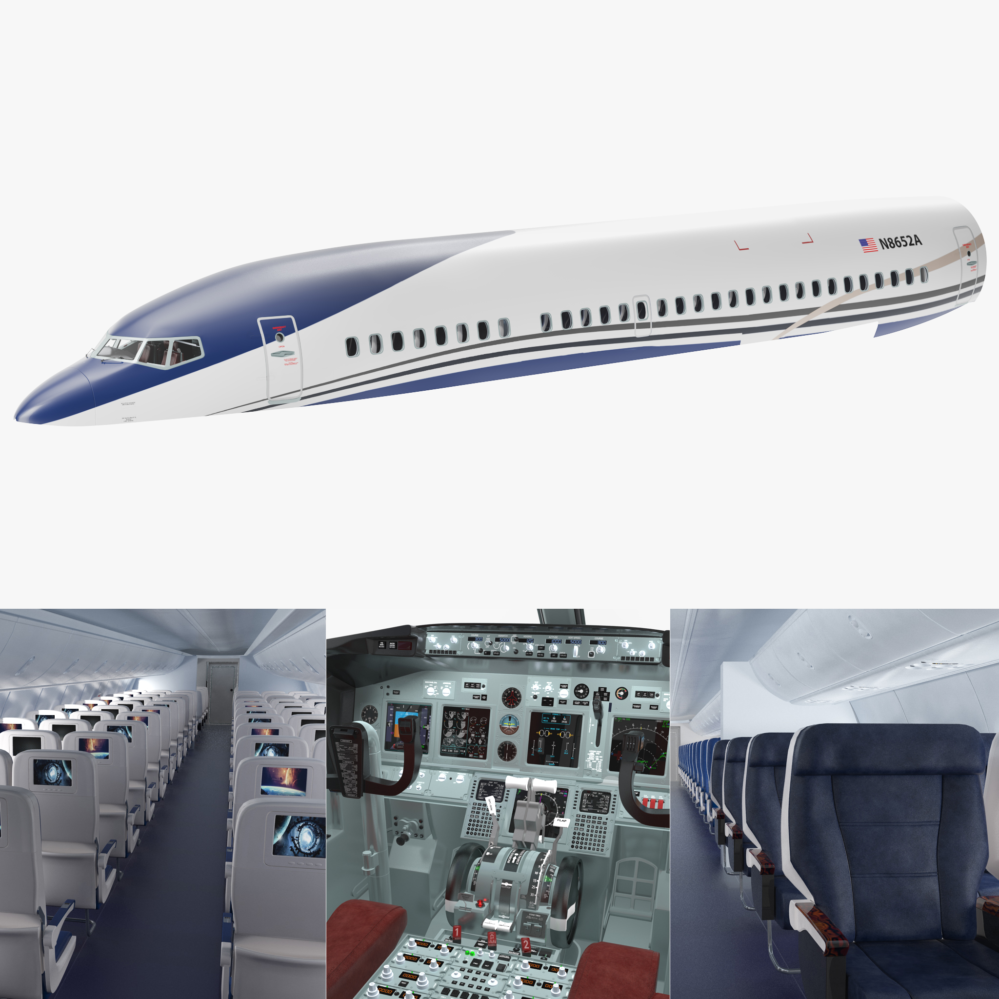 Passenger Airplane Interior, view 3