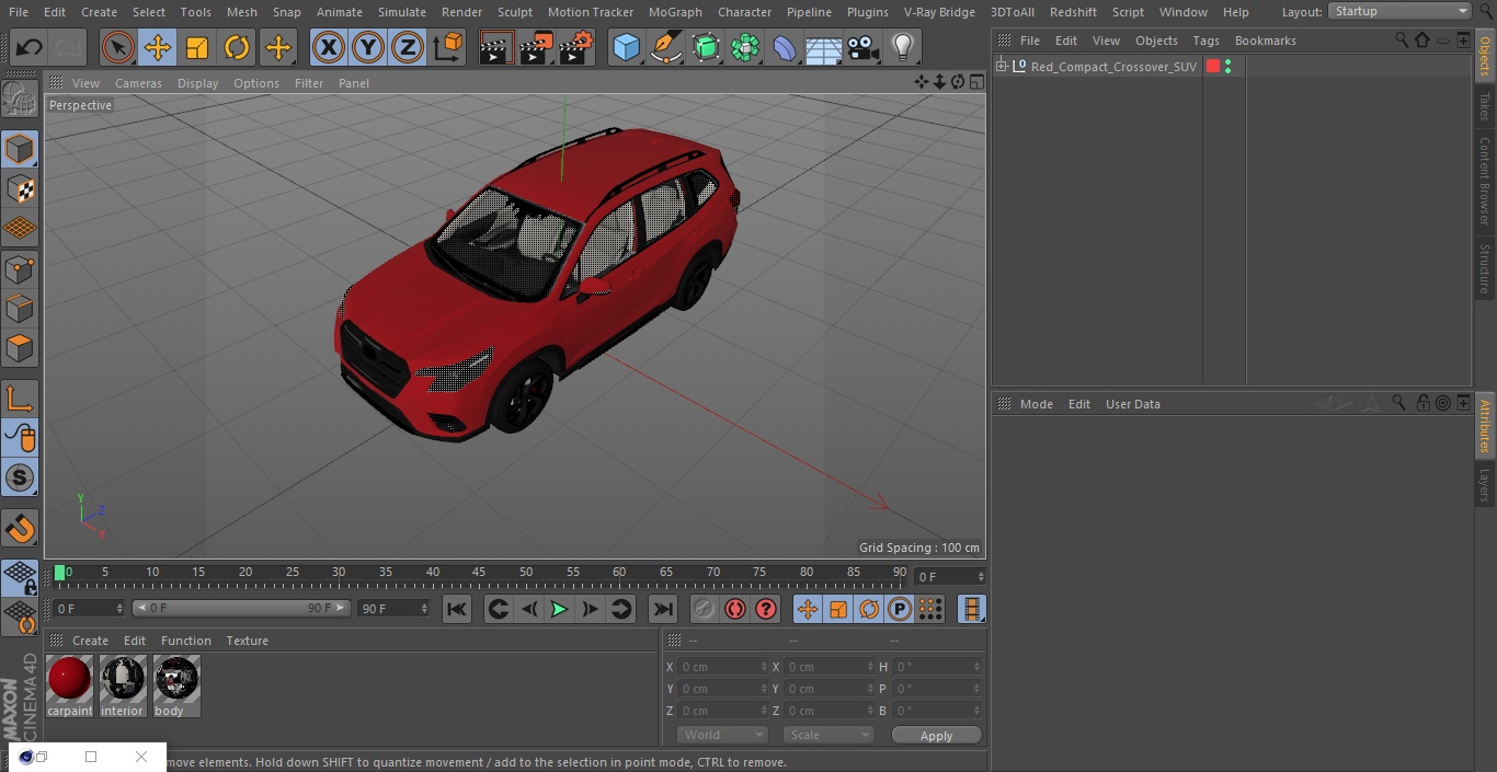 3D model Red Compact Crossover SUV