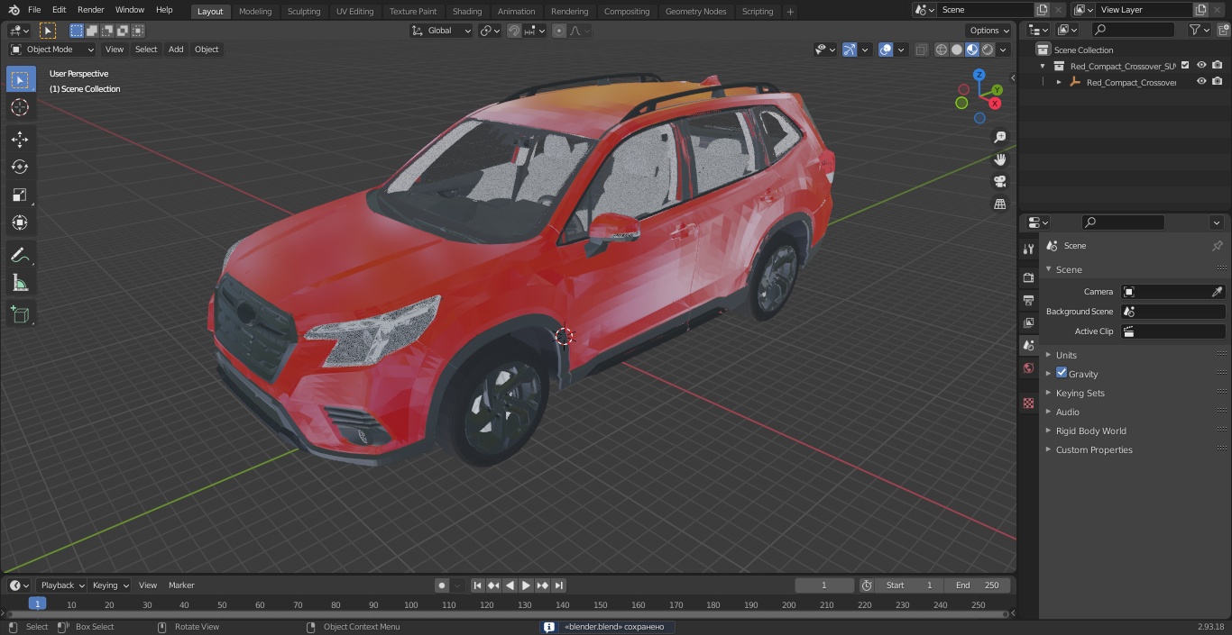 3D model Red Compact Crossover SUV