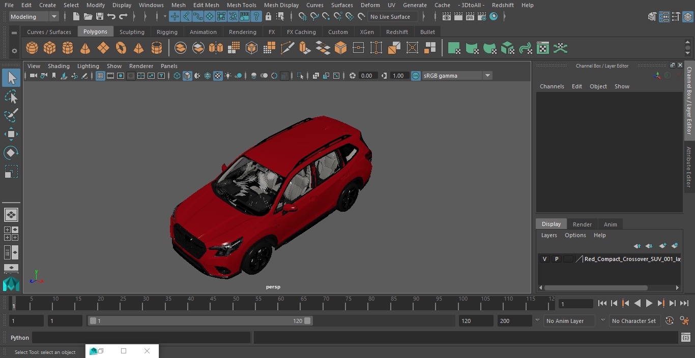 3D model Red Compact Crossover SUV