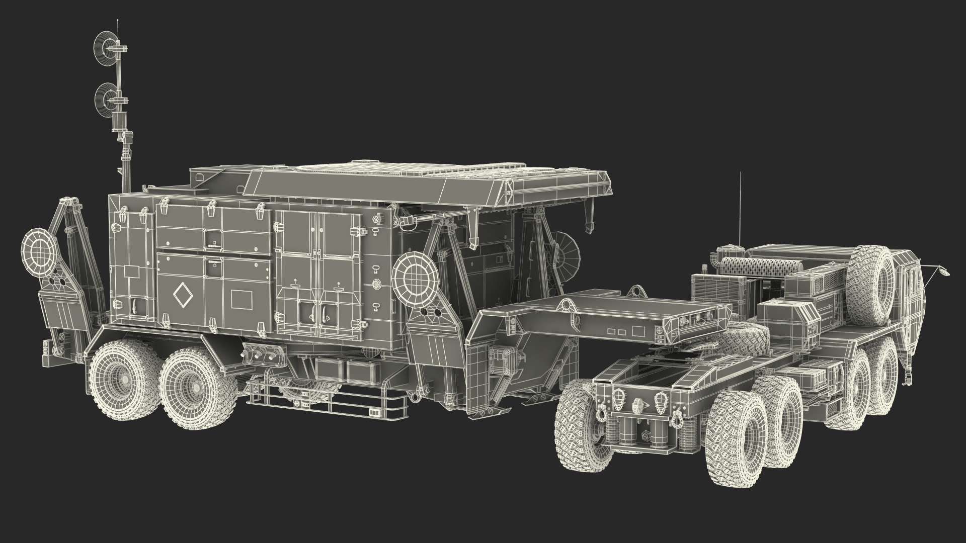 HEMTT M985 with AN MPQ53 Radar Desert Rigged 3D model