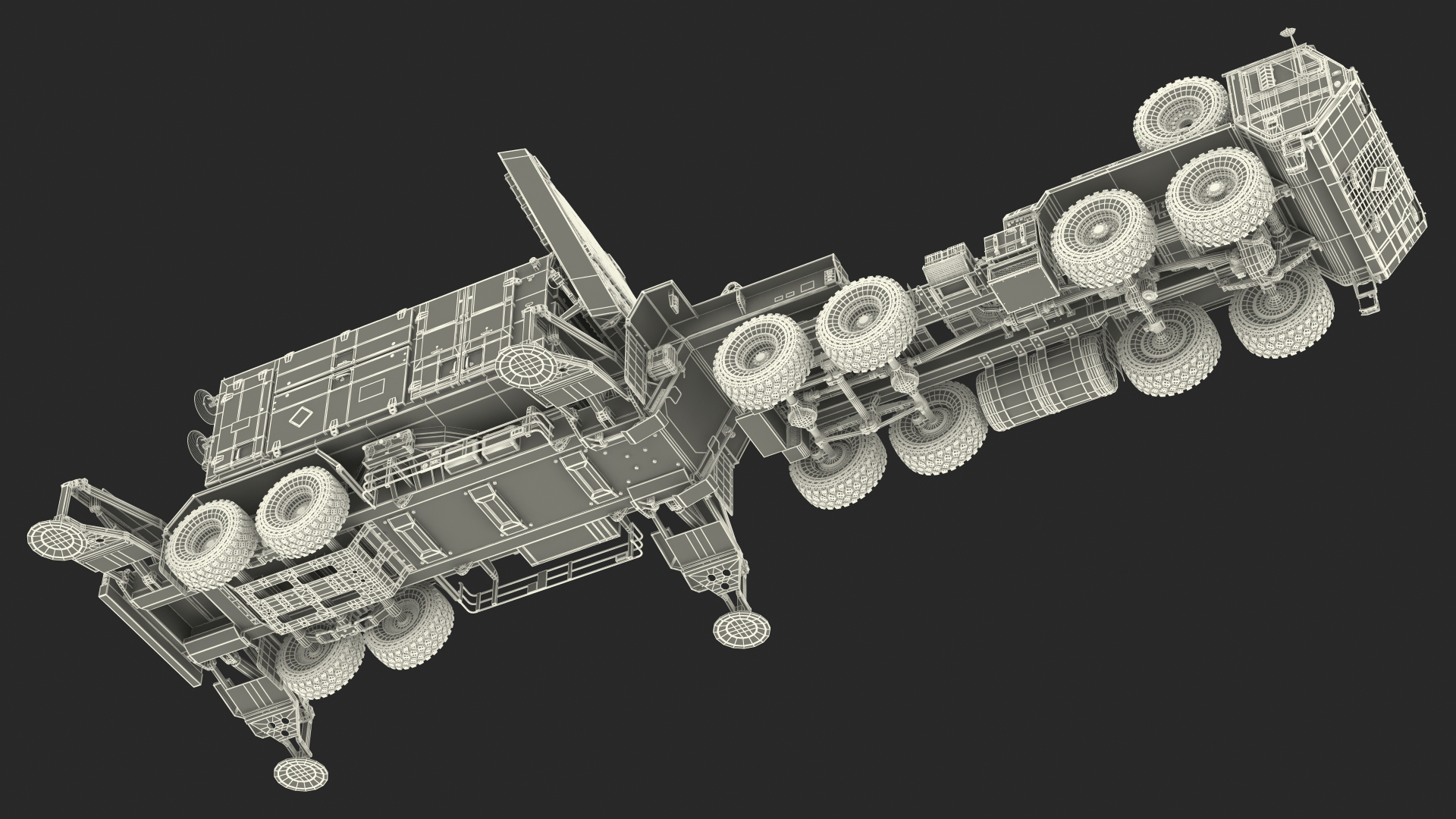 HEMTT M985 with AN MPQ53 Radar Desert Rigged 3D model