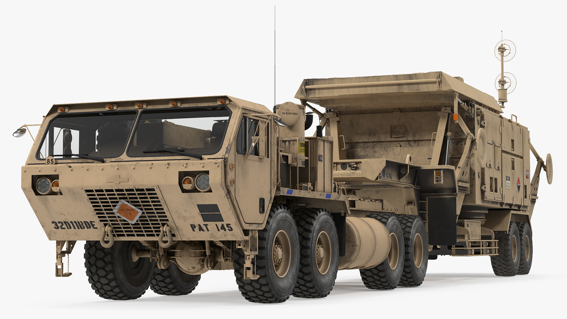 HEMTT M985 with AN MPQ53 Radar Desert Rigged 3D model
