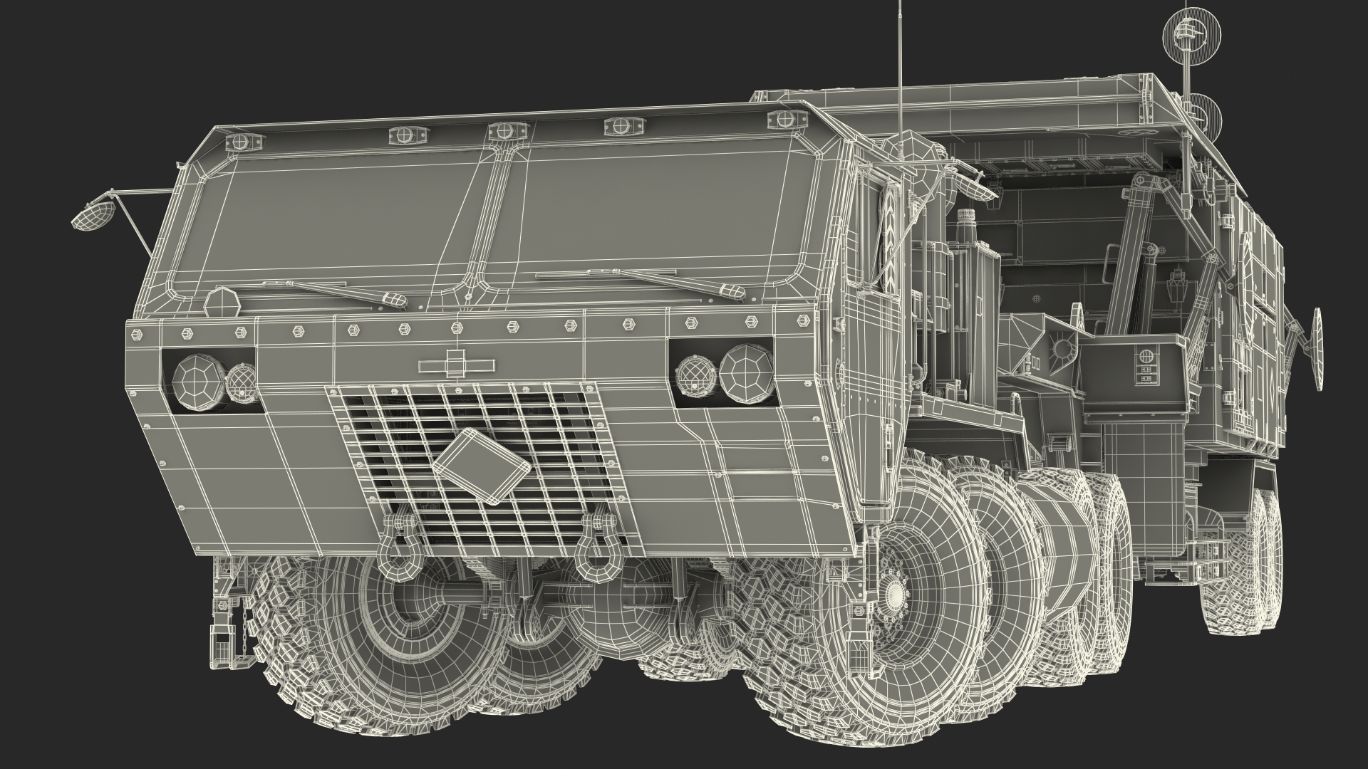 HEMTT M985 with AN MPQ53 Radar Desert Rigged 3D model