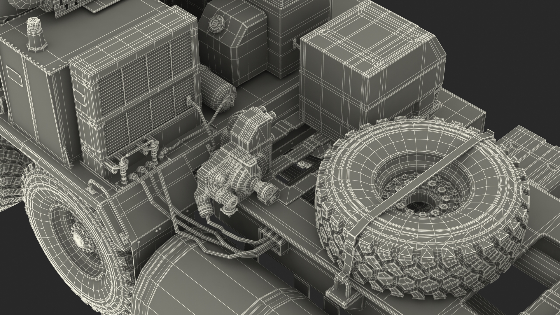 HEMTT M985 with AN MPQ53 Radar Desert Rigged 3D model