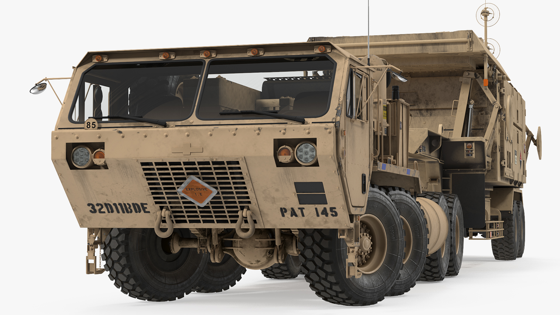 HEMTT M985 with AN MPQ53 Radar Desert Rigged 3D model