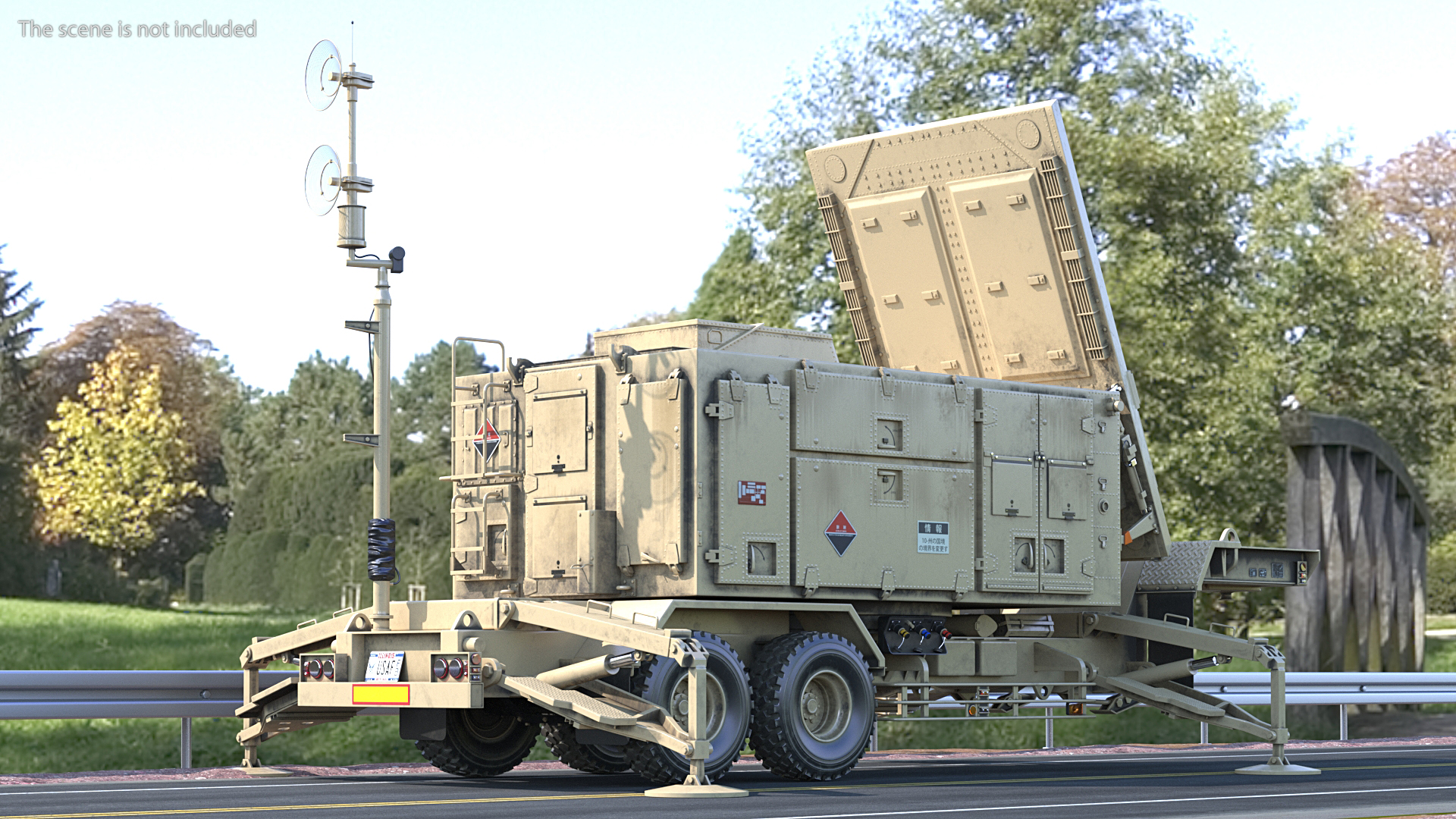 HEMTT M985 with AN MPQ53 Radar Desert Rigged 3D model