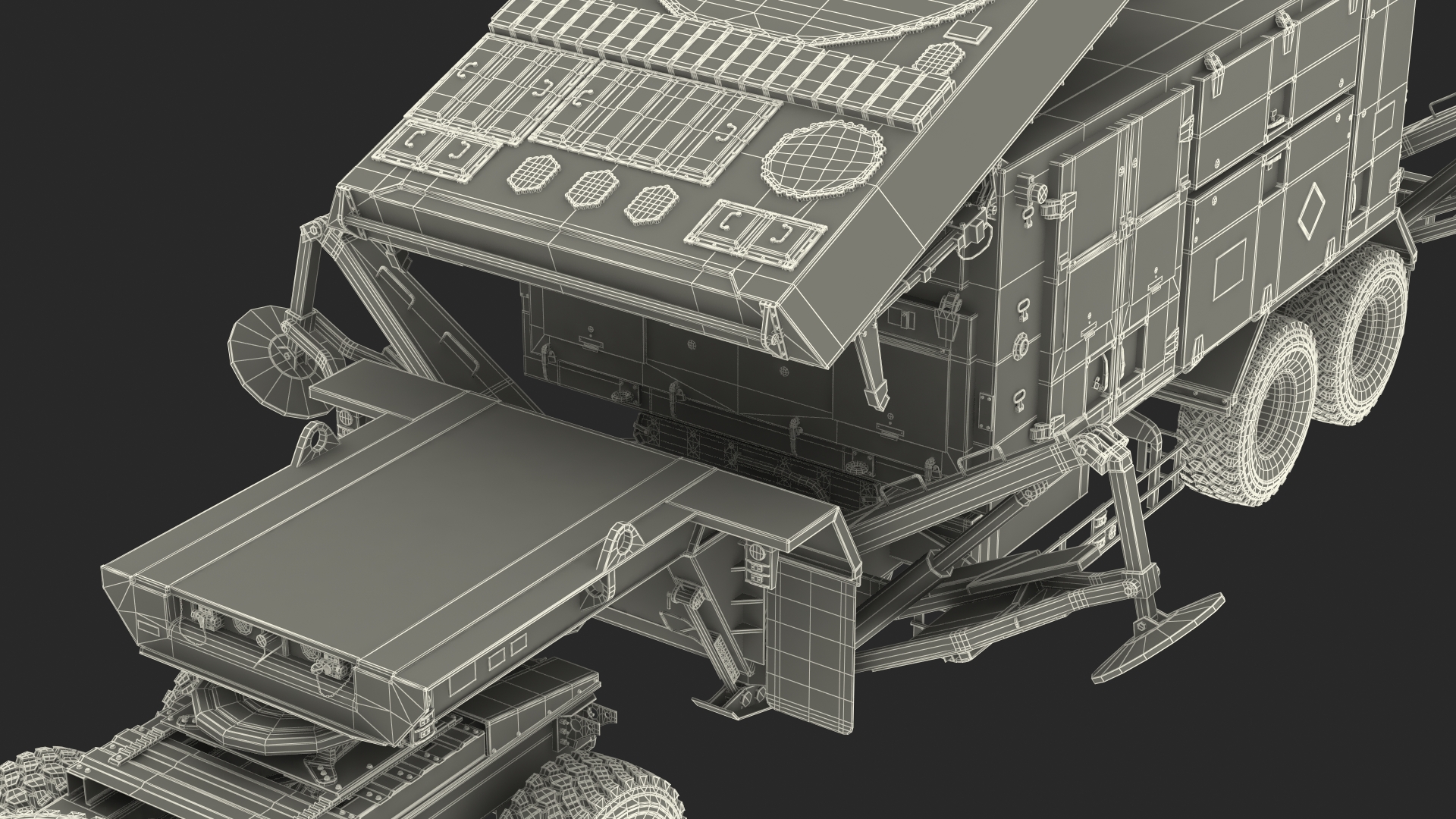 HEMTT M985 with AN MPQ53 Radar Desert Rigged 3D model