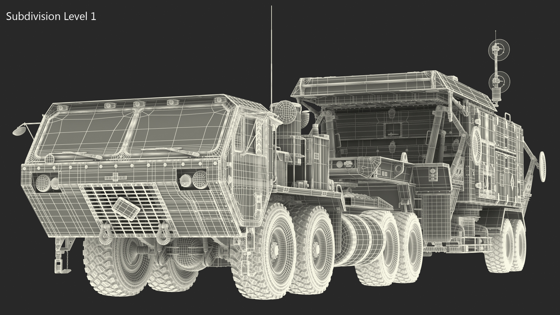 HEMTT M985 with AN MPQ53 Radar Desert Rigged 3D model