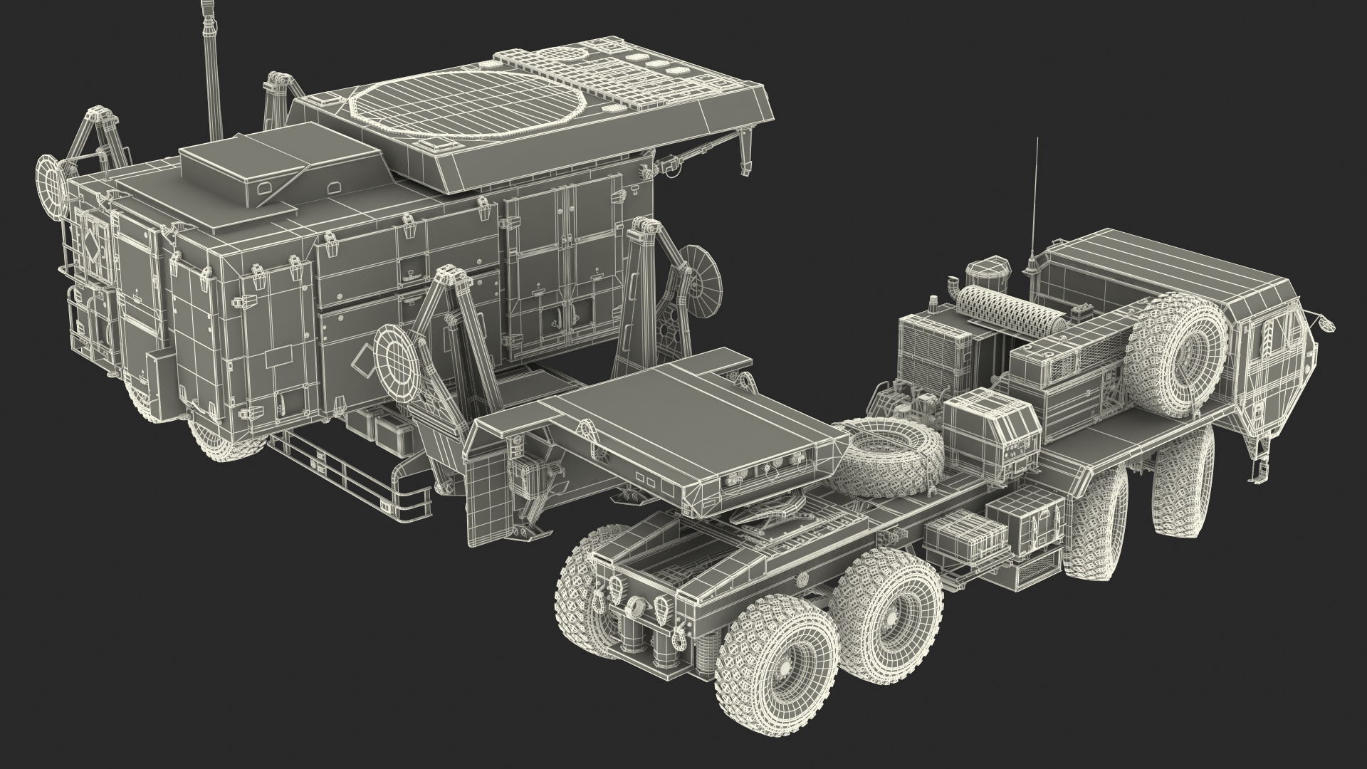 HEMTT M985 with AN MPQ53 Radar Desert Rigged 3D model