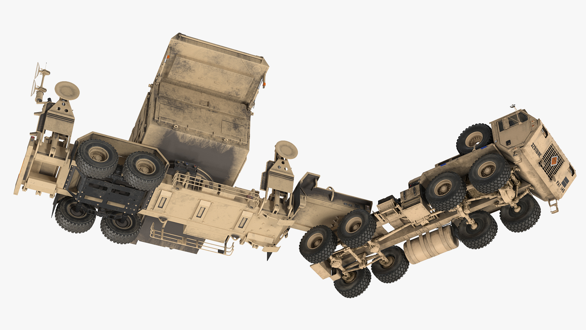 HEMTT M985 with AN MPQ53 Radar Desert Rigged 3D model