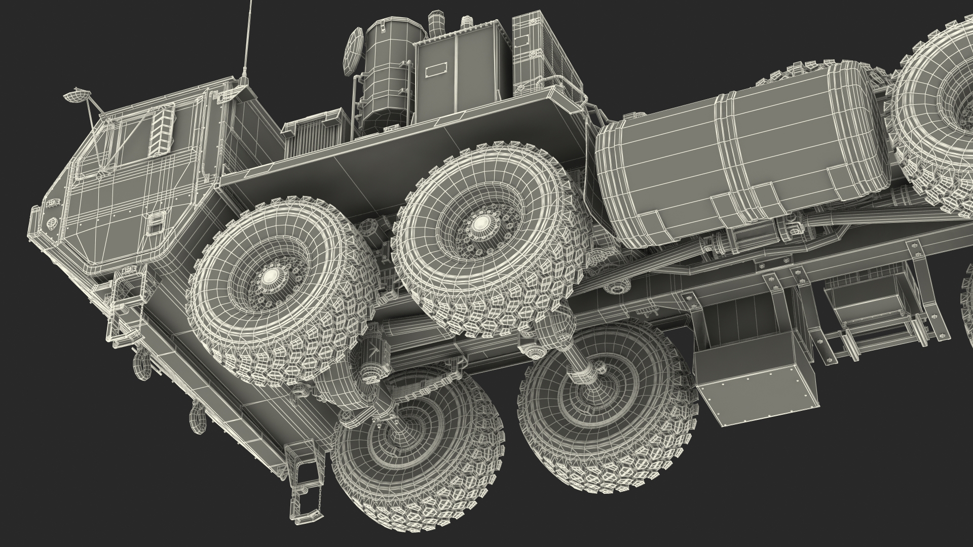 HEMTT M985 with AN MPQ53 Radar Desert Rigged 3D model