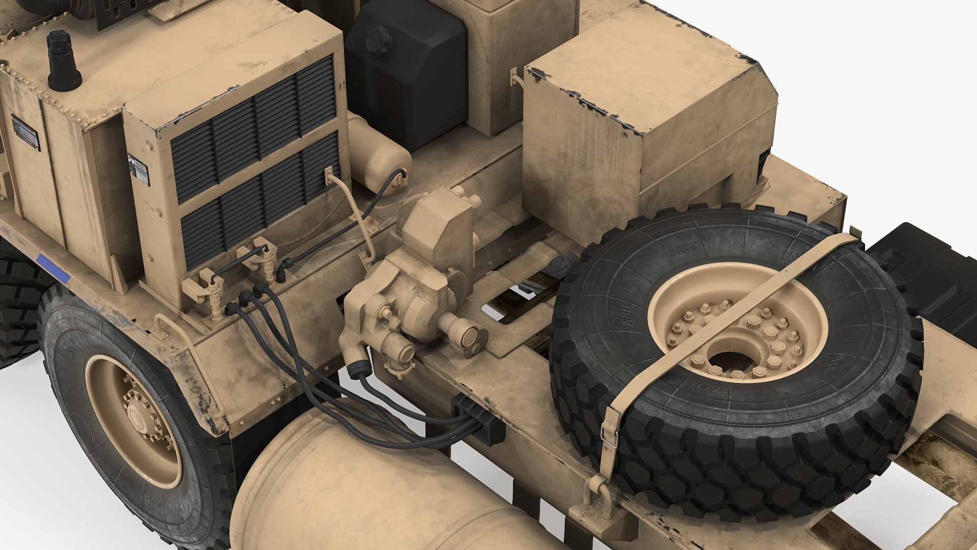 HEMTT M985 with AN MPQ53 Radar Desert Rigged 3D model