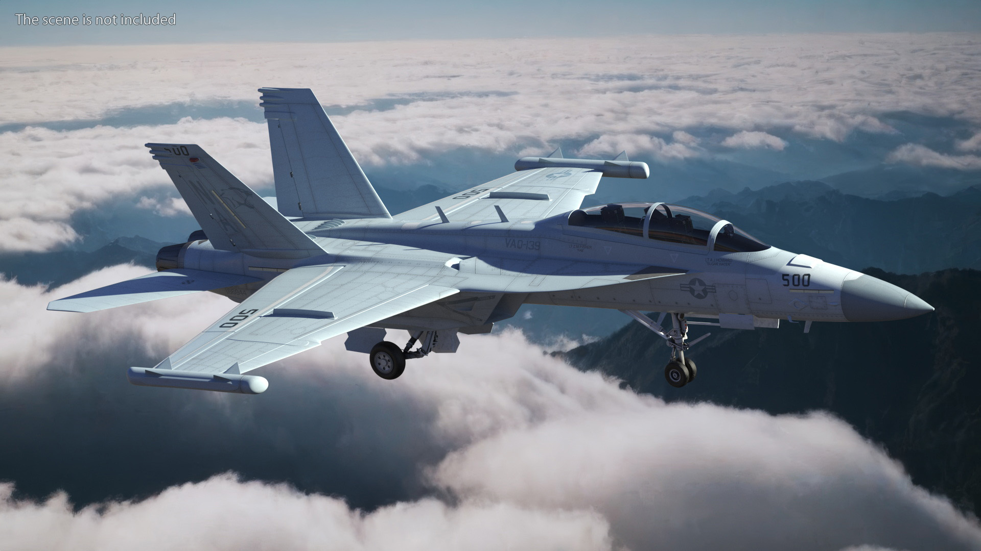 3D Aircraft Boeing EA-18G without Armament Rigged