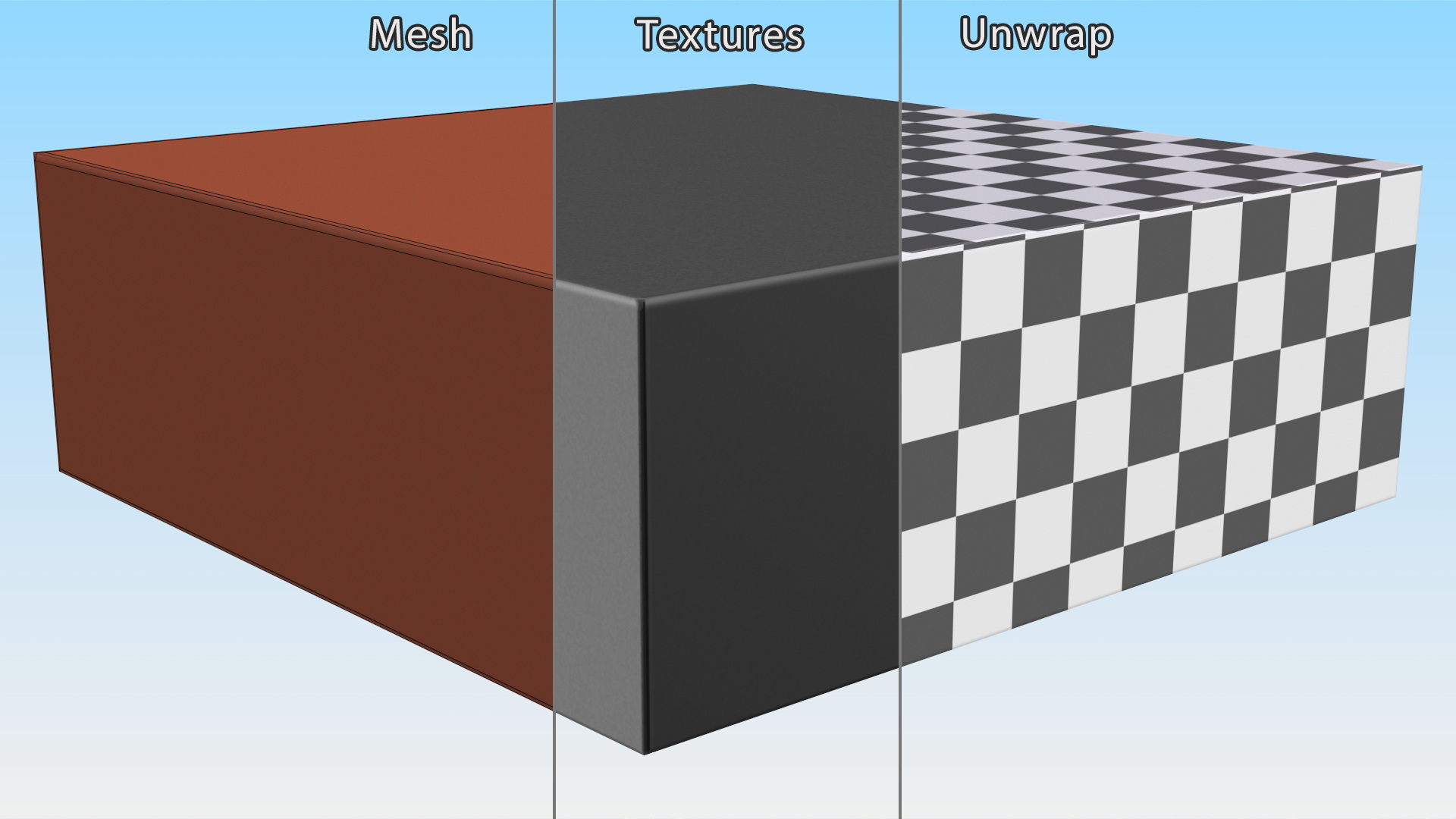 3D Square Box Black