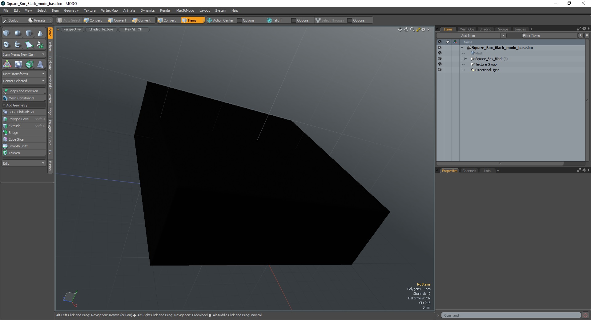 3D Square Box Black