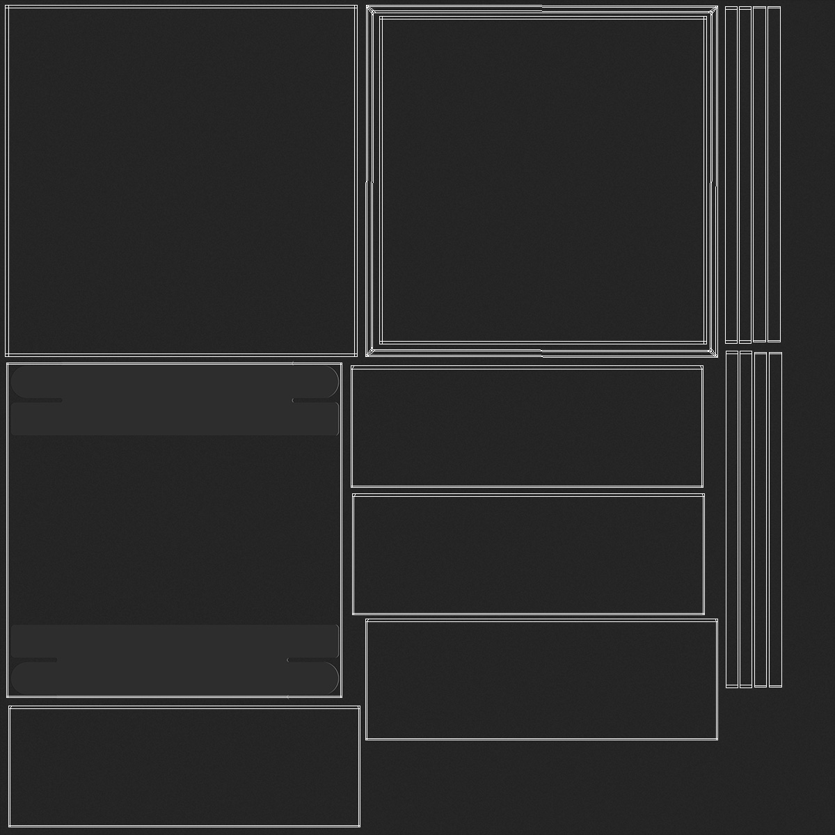 3D Square Box Black