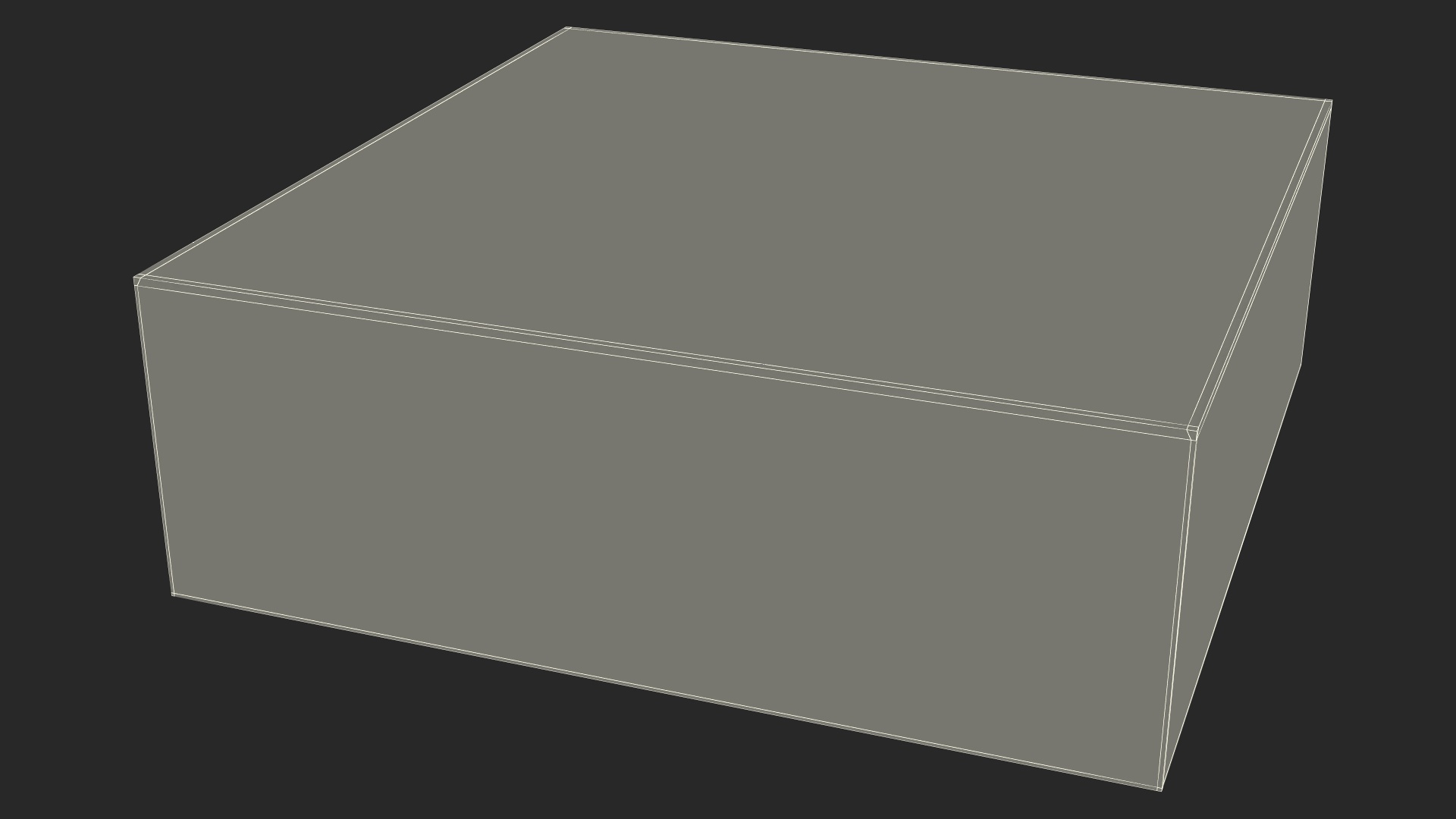 3D Square Box Black