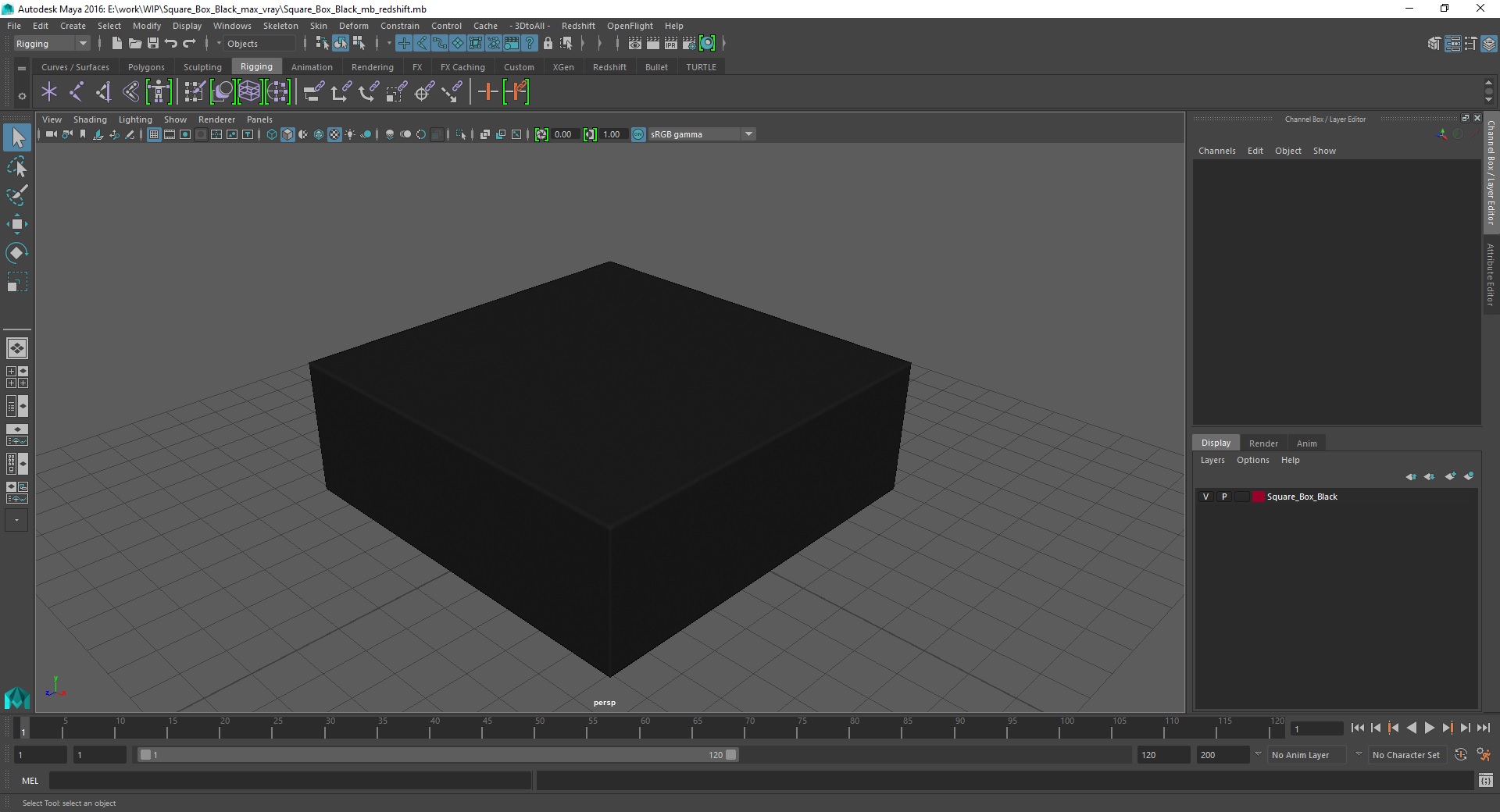 3D Square Box Black