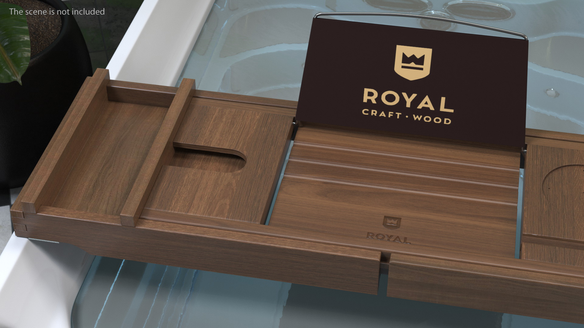 3D model Bath Caddy Tray Dark Wood