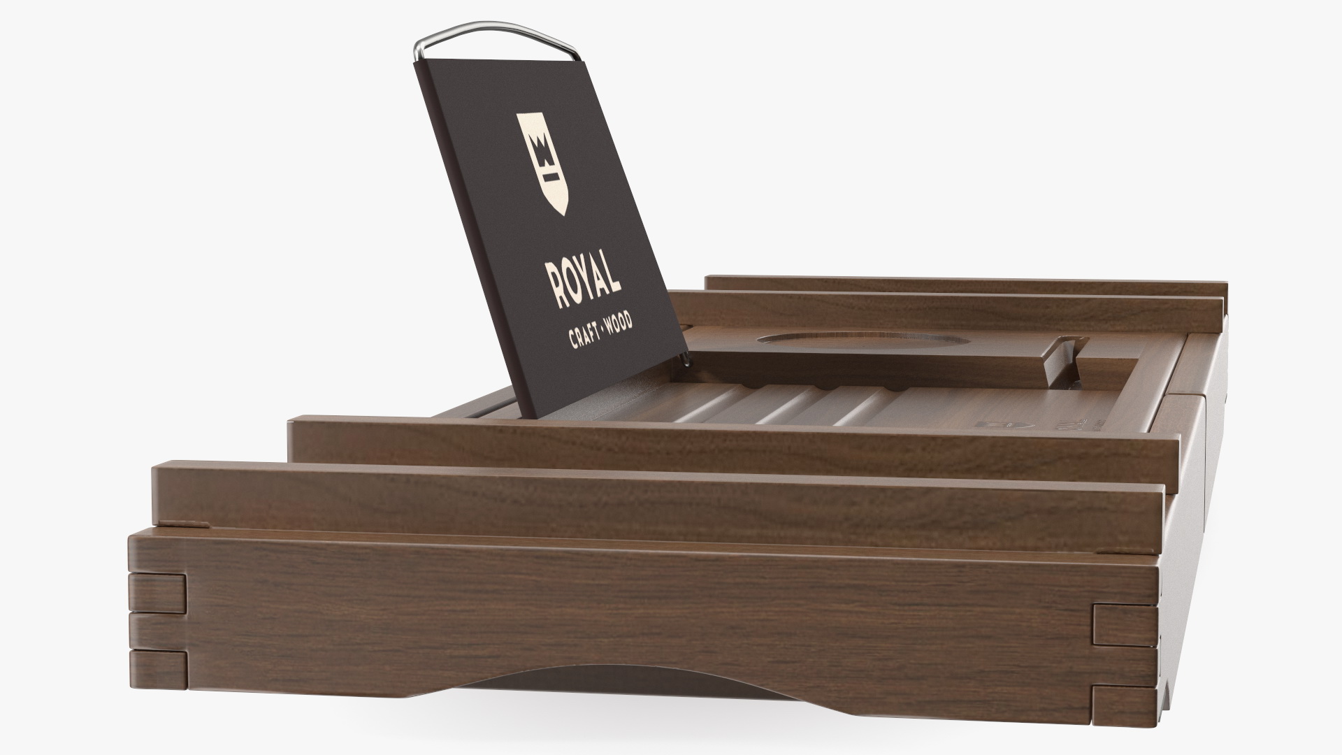 3D model Bath Caddy Tray Dark Wood
