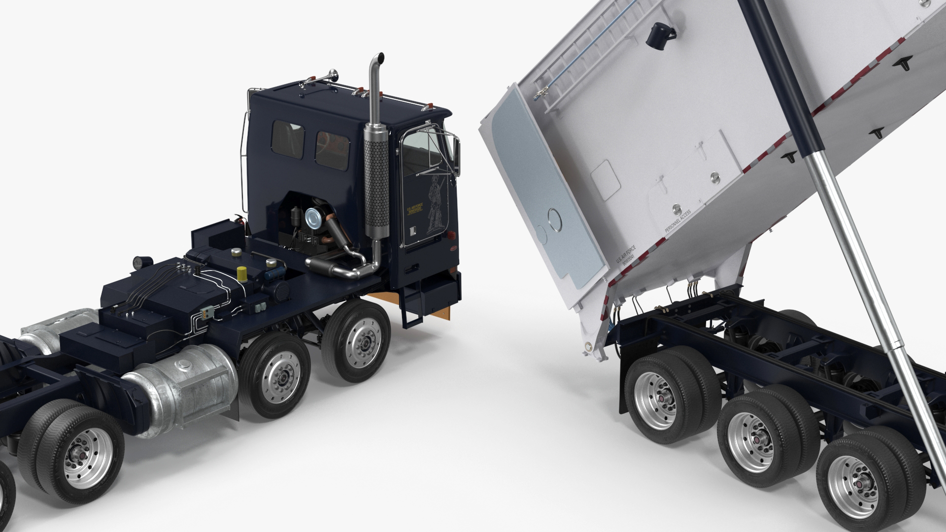 3D model Transporter Erector Loader with Raised Elevated Trailer