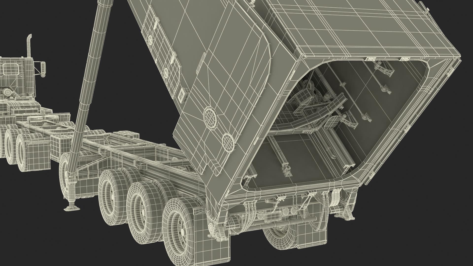 3D model Transporter Erector Loader with Raised Elevated Trailer
