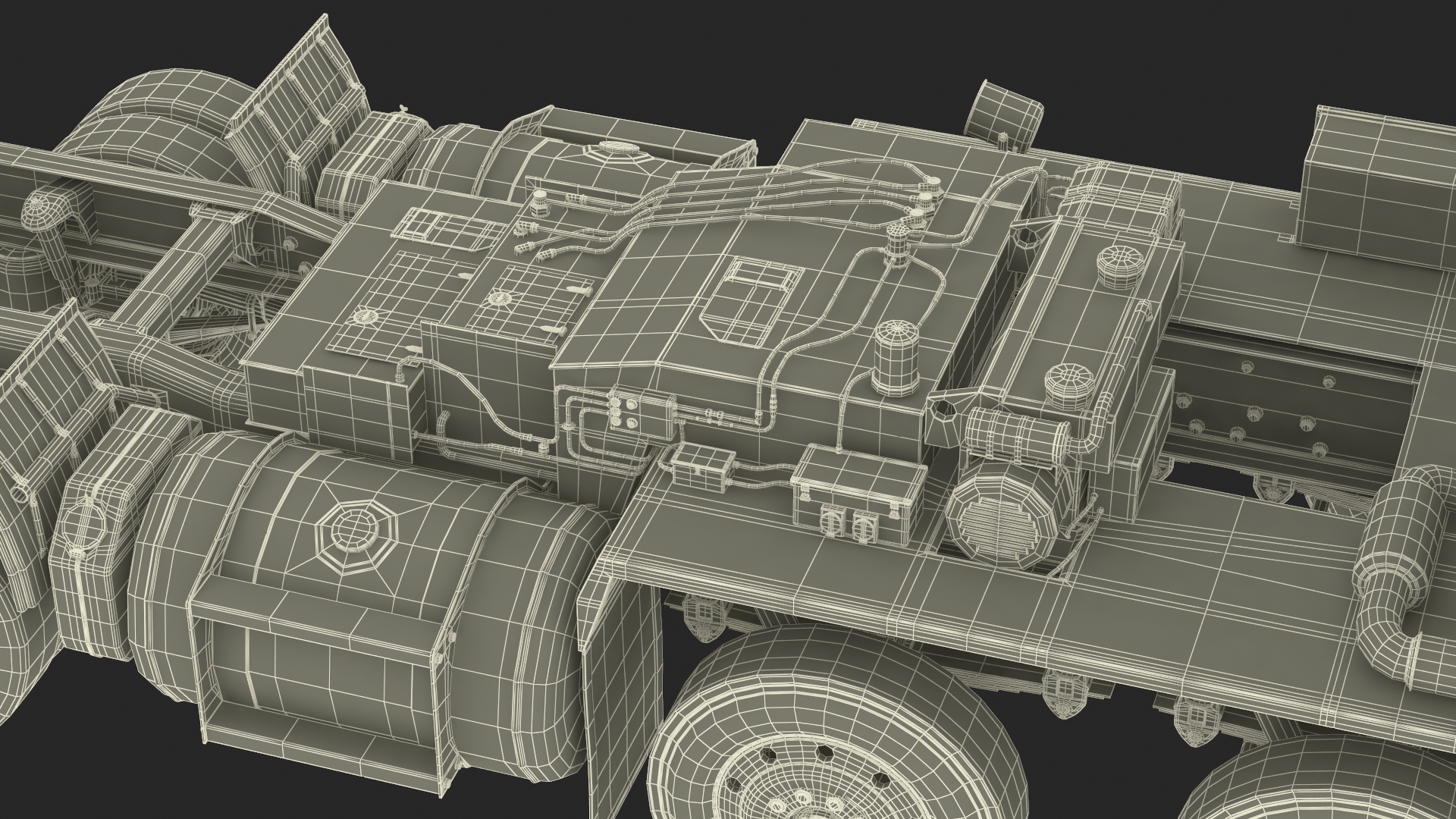 3D model Transporter Erector Loader with Raised Elevated Trailer